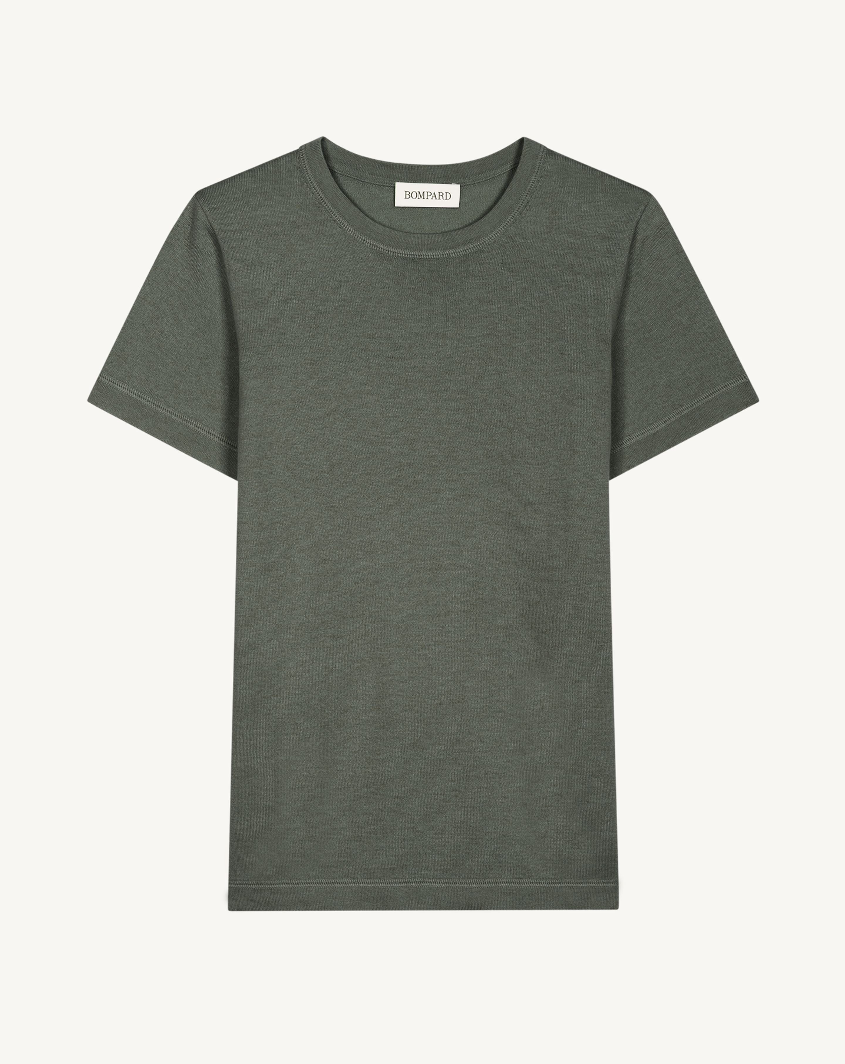 T-shirt enfant-KAKI OMBRE-85% pima coton 15% cachemire