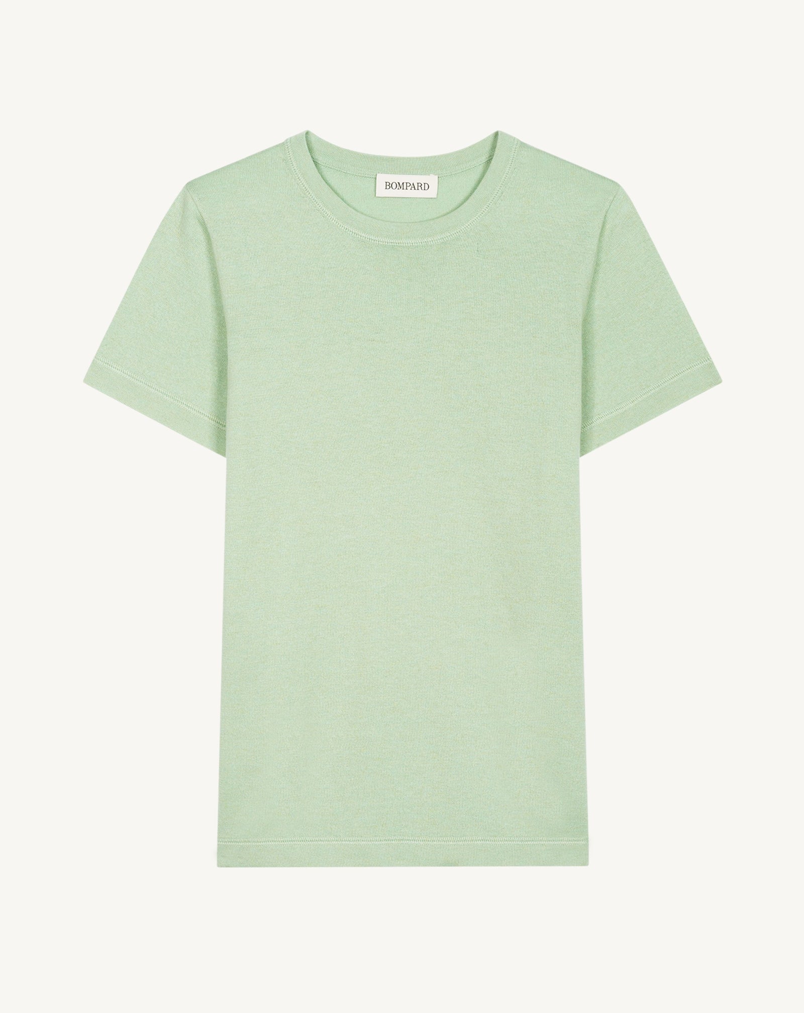 T-shirt enfant-VERT AMANDE-85% pima coton 15% cachemire