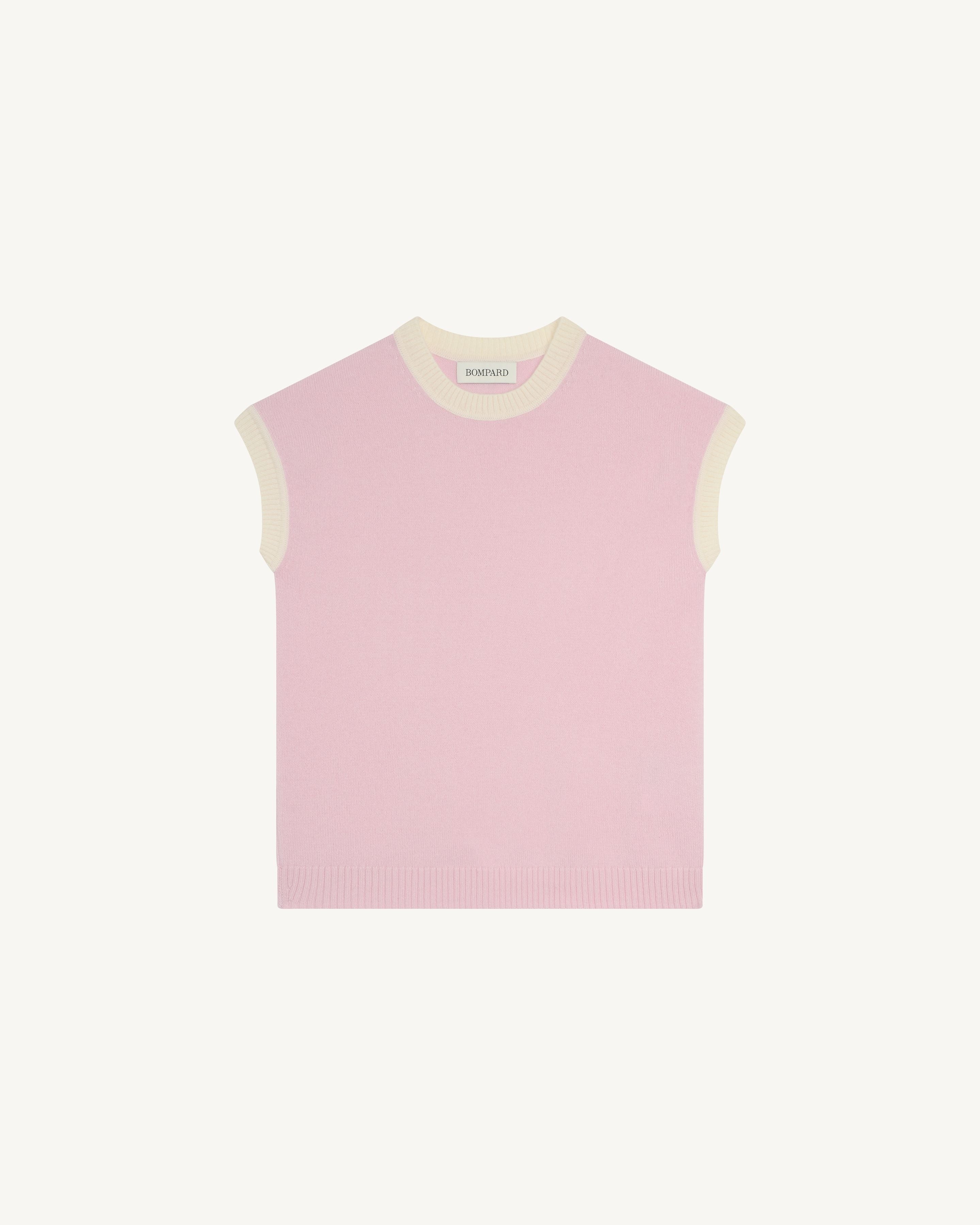 Col rond sans manches enfant-ROSE QUARTZ-100% cachemire