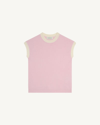 Col rond sans manches enfant-ROSE QUARTZ-100% cachemire