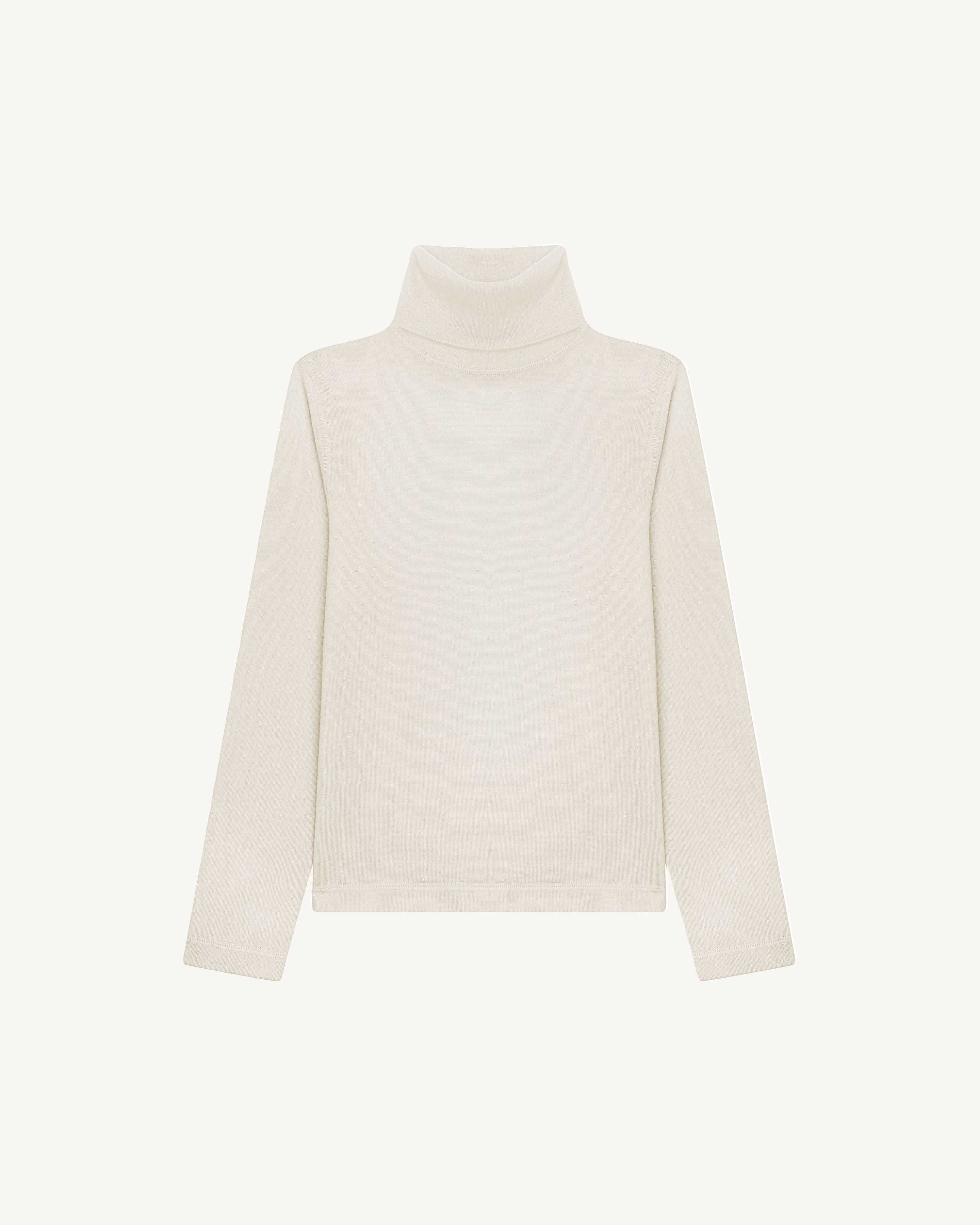 Col montant ultrafin enfant-NATUREL-85% pima coton 15% cachemire