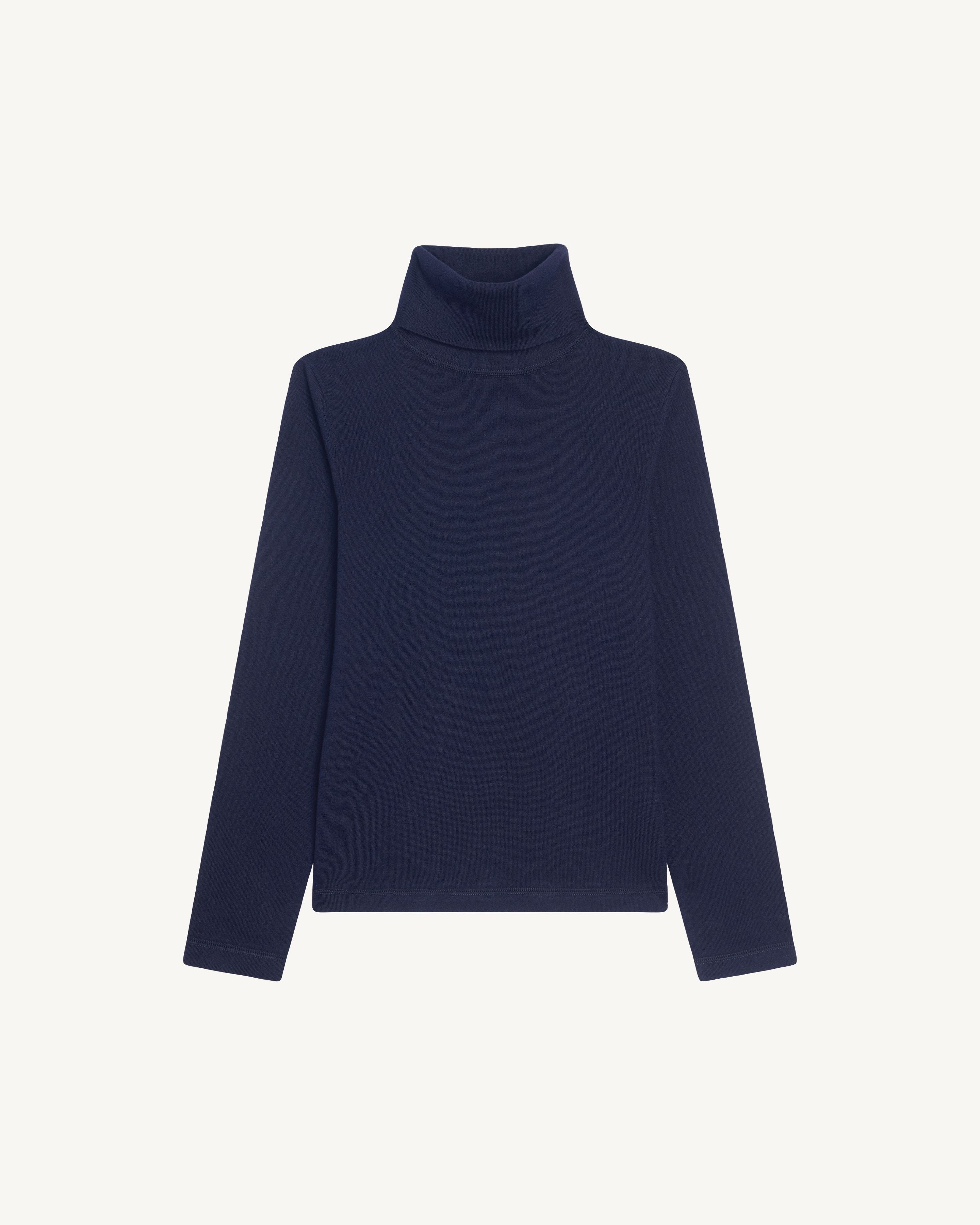 Col montant ultrafin enfant-MARINE-85% pima coton 15% cachemire