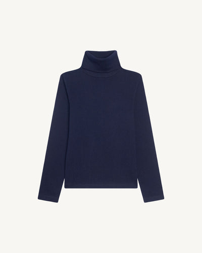 Col montant ultrafin enfant-MARINE-85% pima coton 15% cachemire