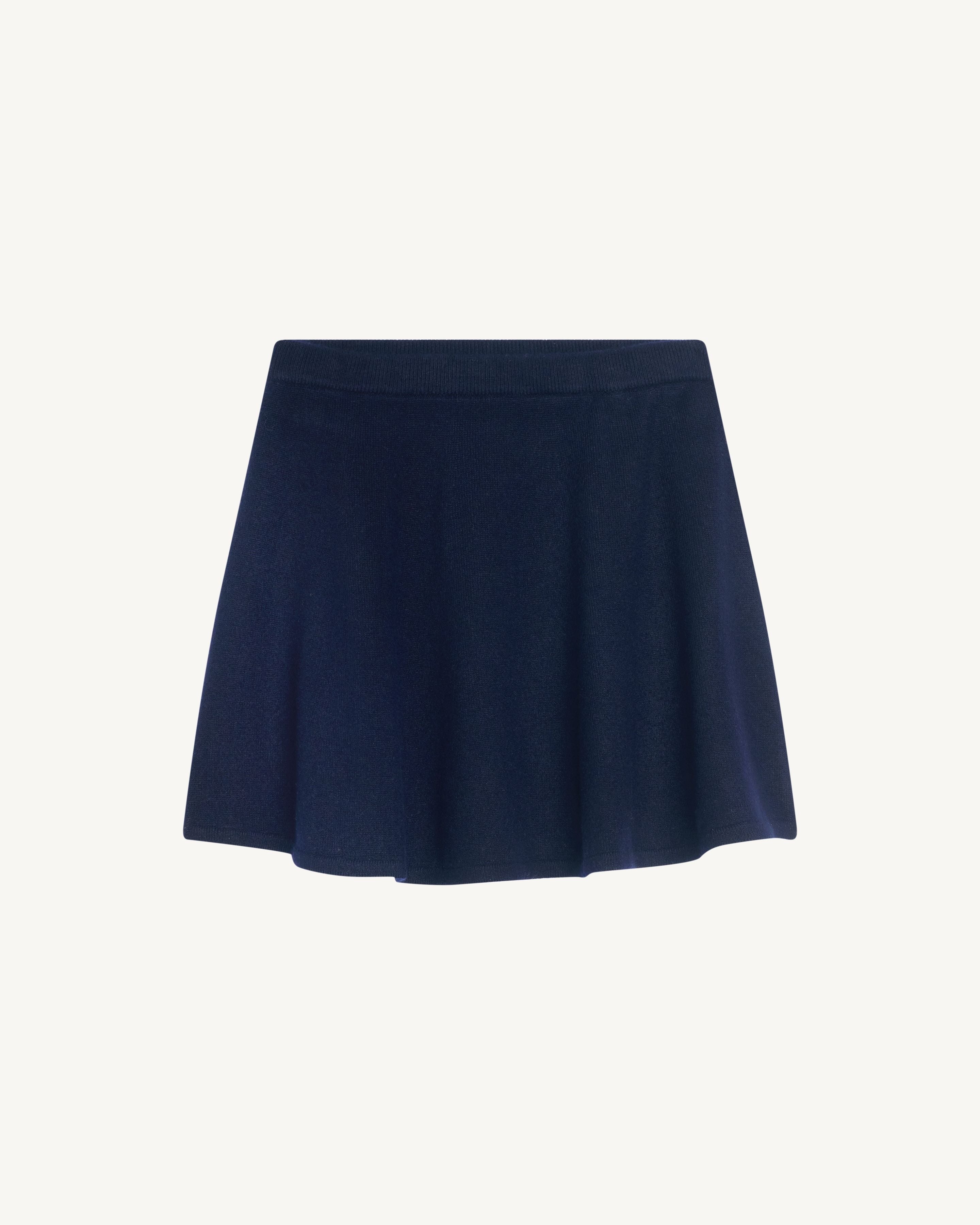 Jupe évasée enfant-MARINE-100% cachemire