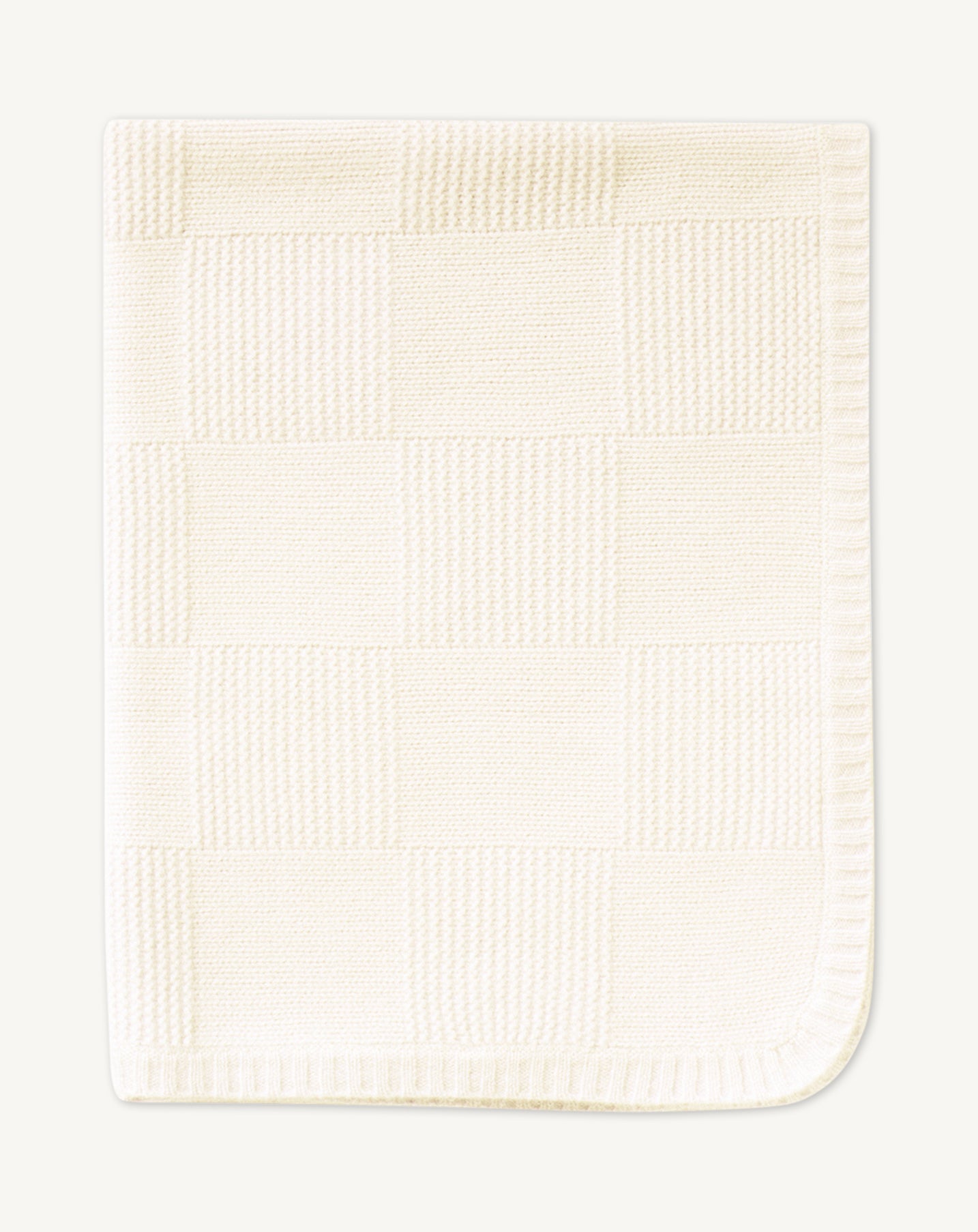 Couverture tricotée bébé-NATUREL-100% cachemire