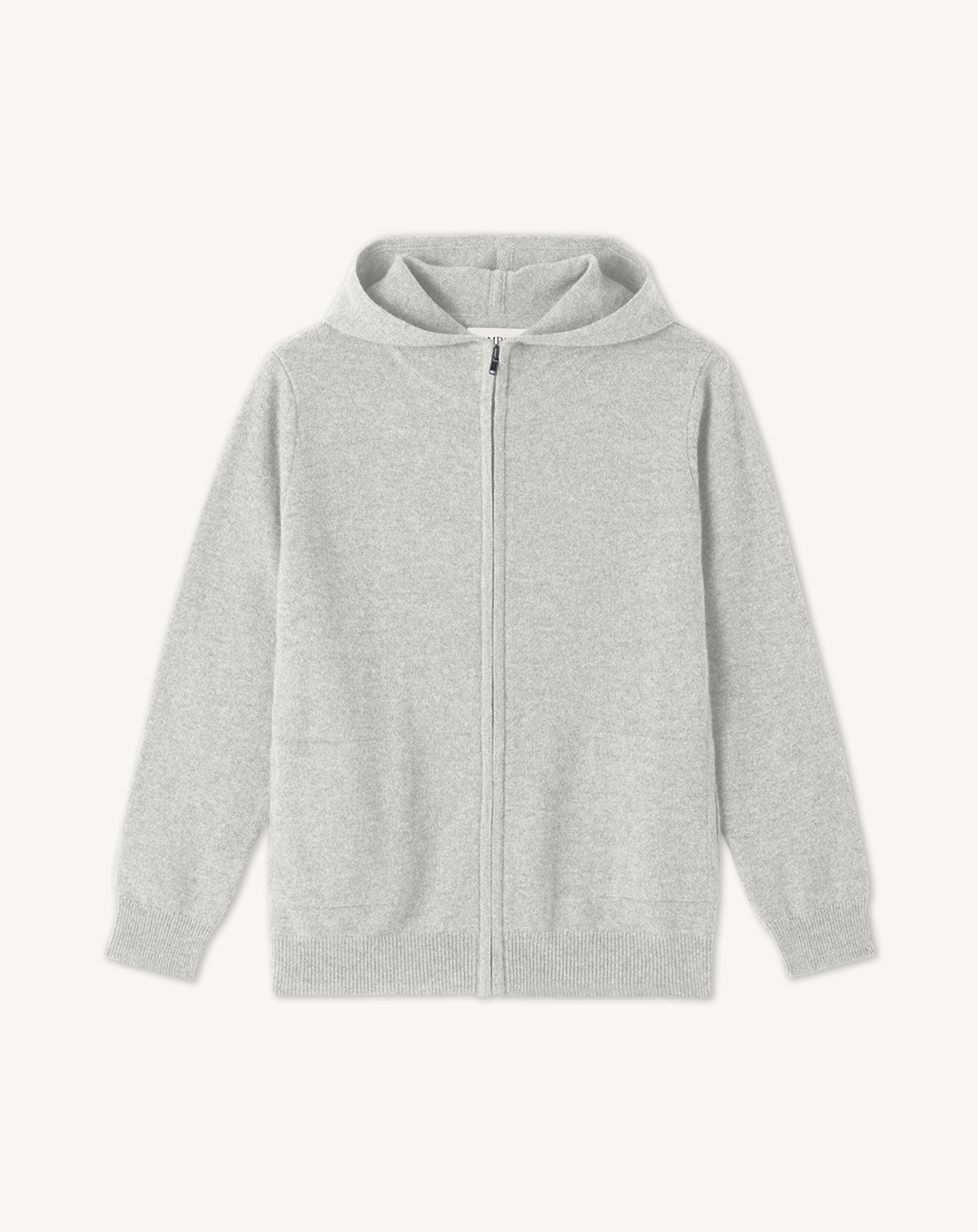 Hoodie enfant-GRIS ARGENTE-100% CACHEMIRE