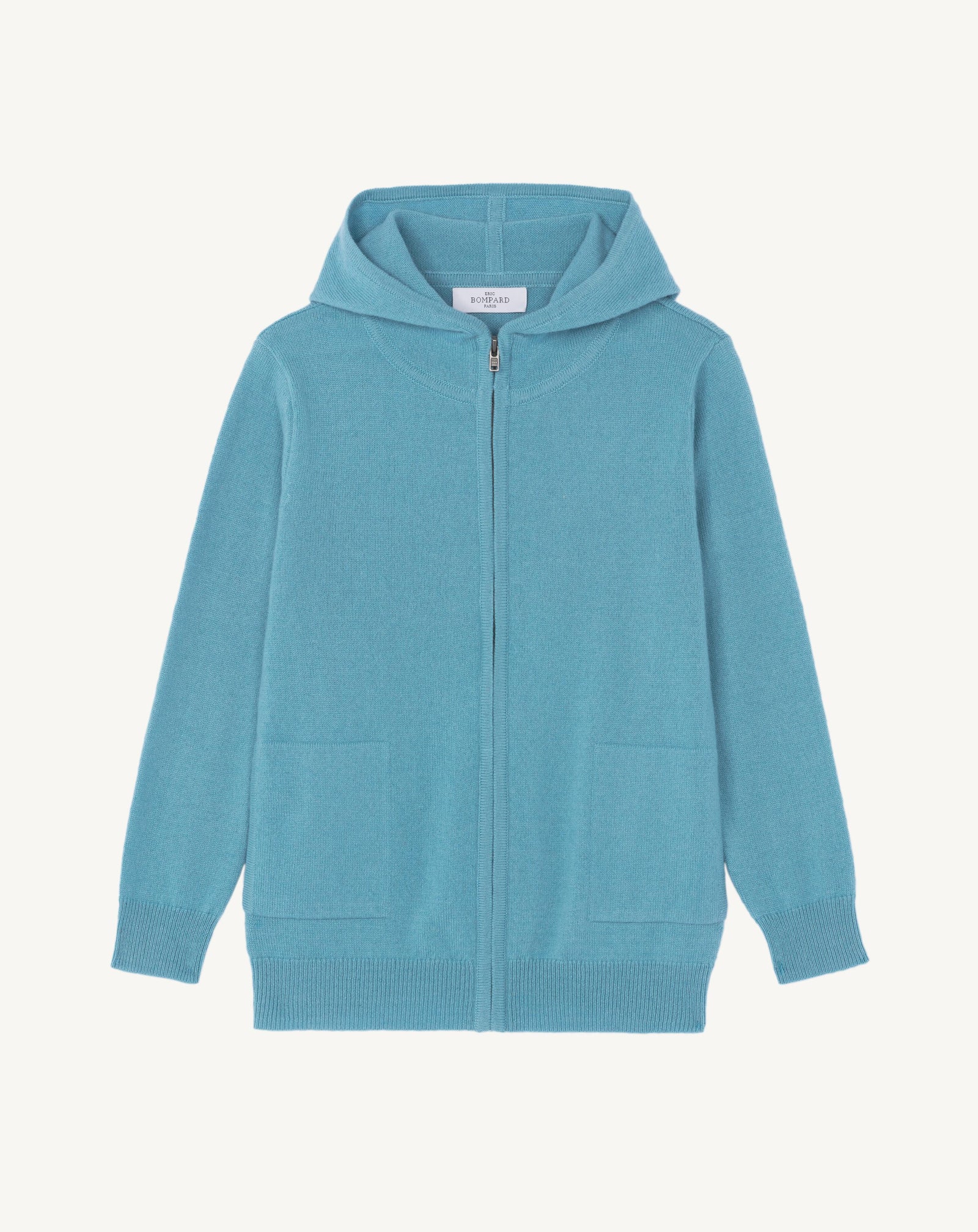 Hoodie enfant-BLEU HERON-100% cachemire