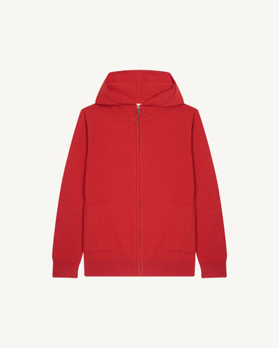 Hoodie enfant-ROUGE QUARANTE-100% cachemire