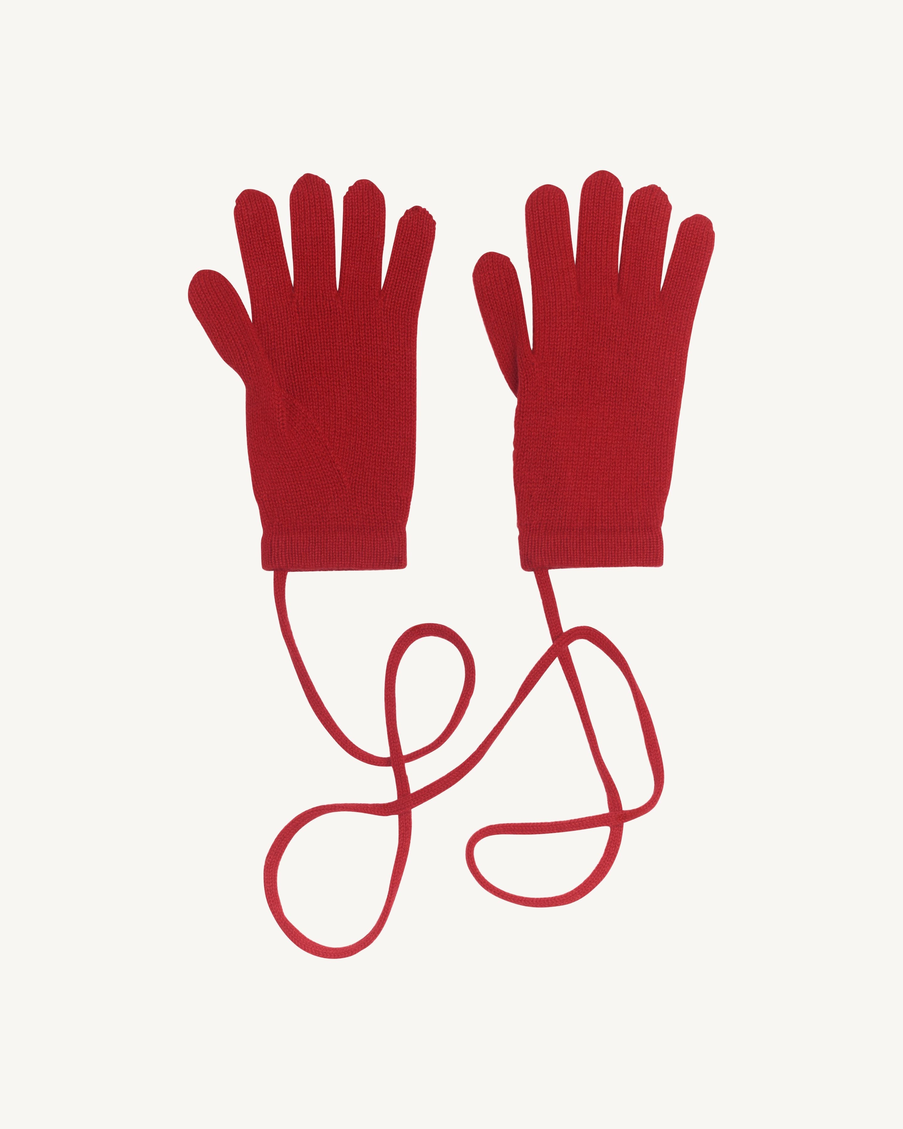 Gants enfant-ROUGE QUARANTE-100% cachemire