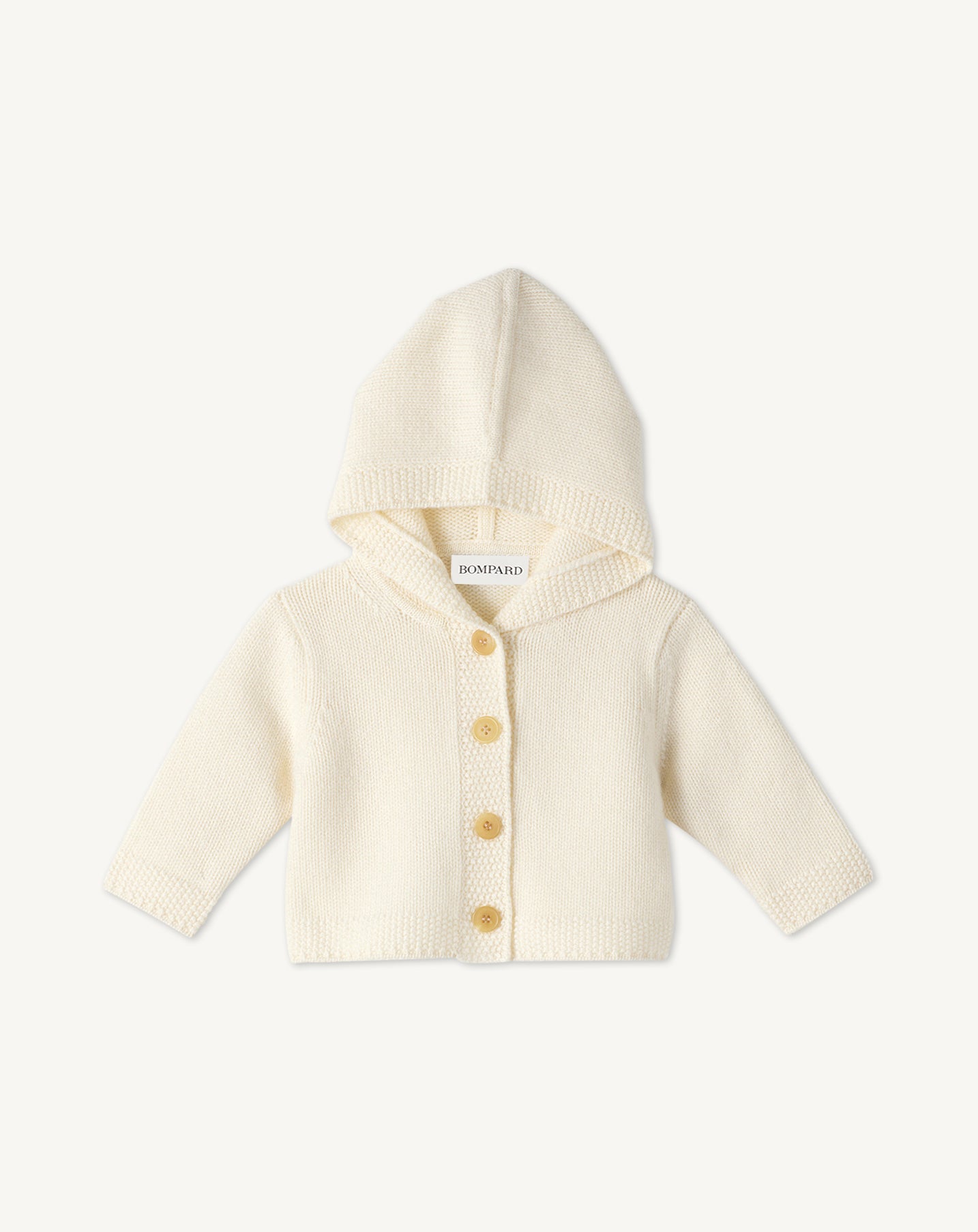 Gilet capuche bébé-NATUREL-100% cachemire