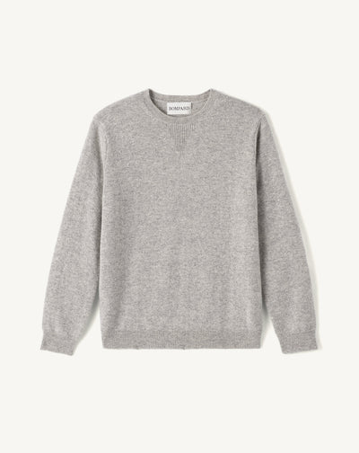 Sweat-shirt enfant-GRIS ARGENTE-50% cachemire 50% laine