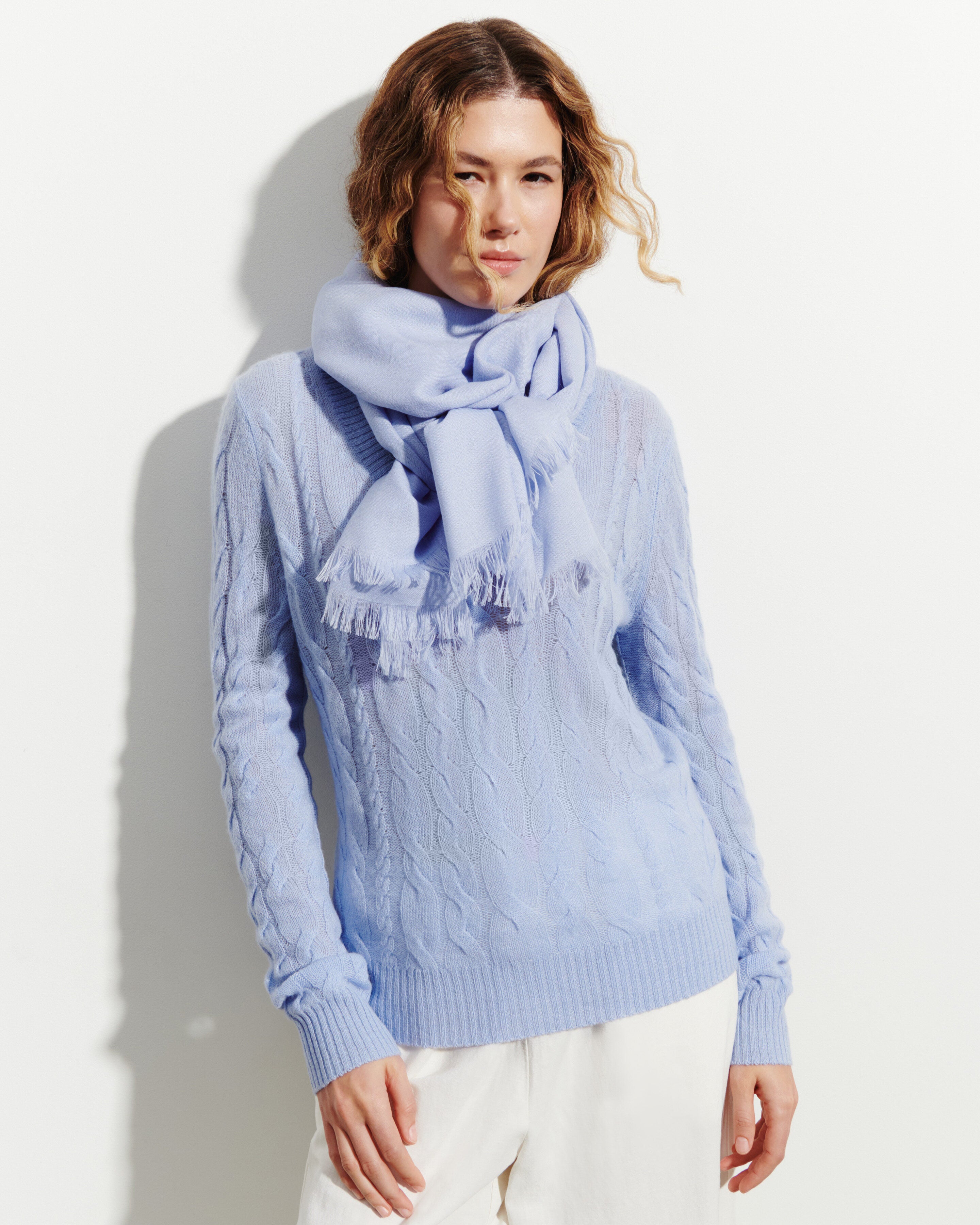 Etole en voile -BLEU AGATE-100% cachemire