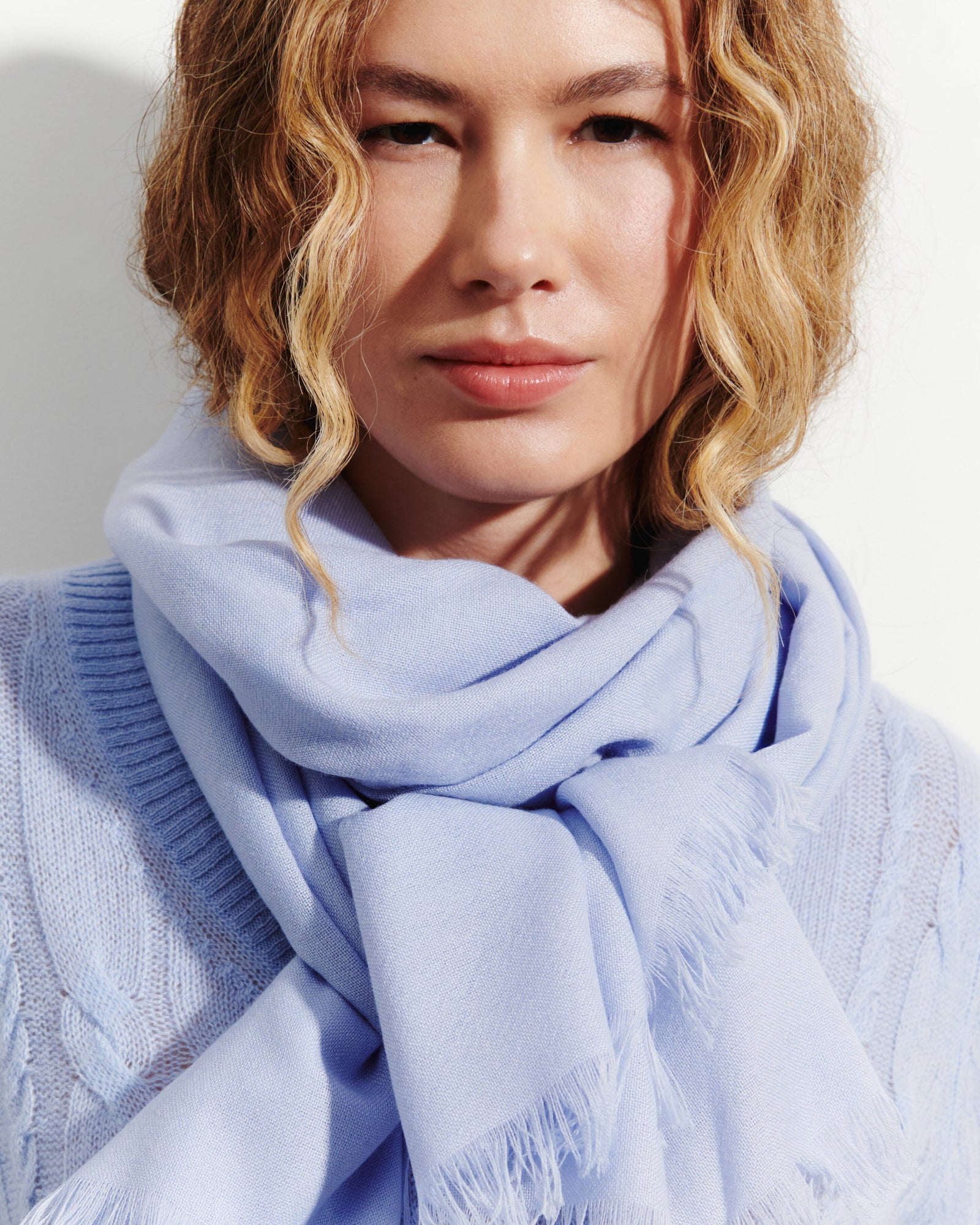 Etole en voile -BLEU AGATE-100% cachemire