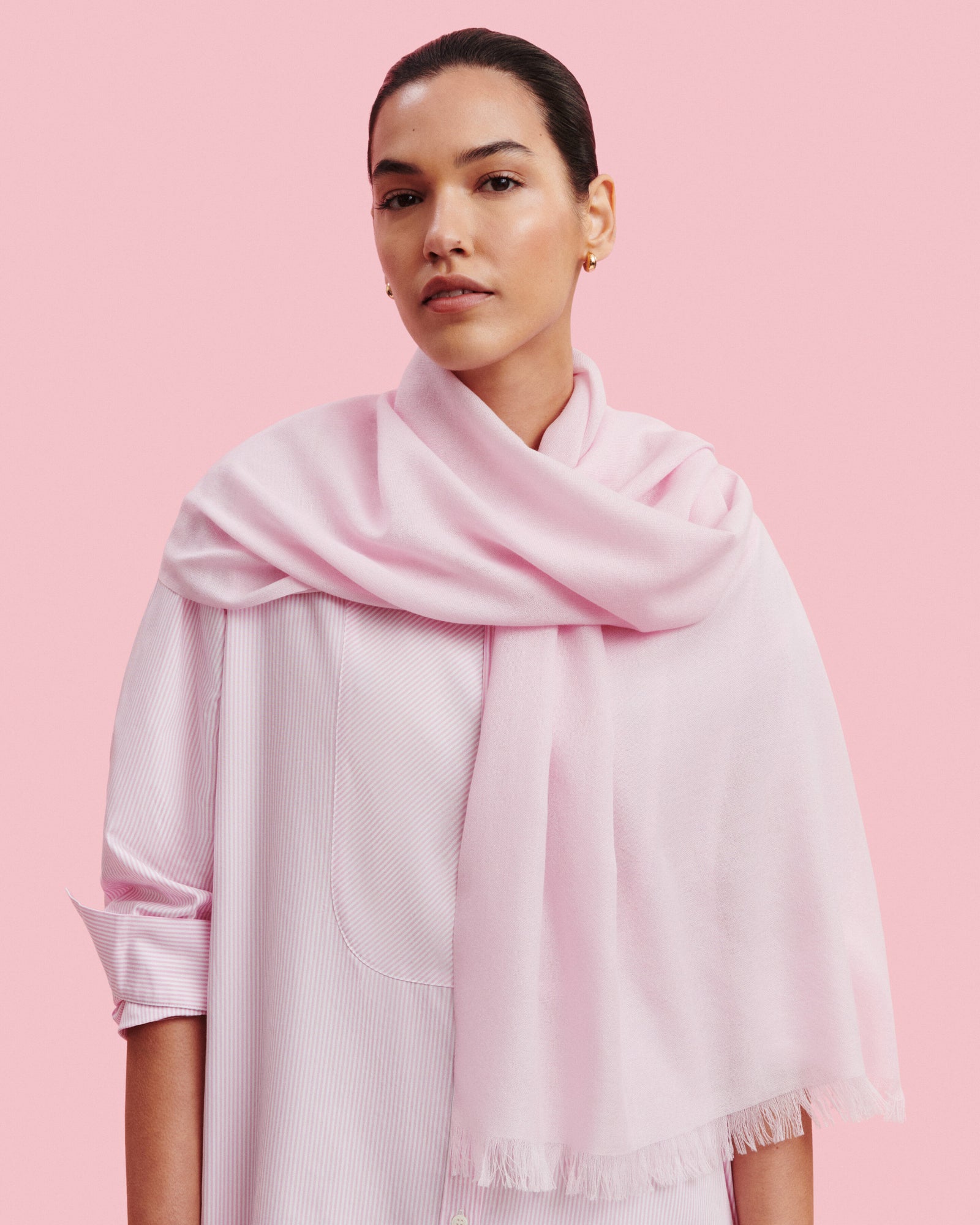 Etole en voile -ROSE QUARTZ-100% cachemire