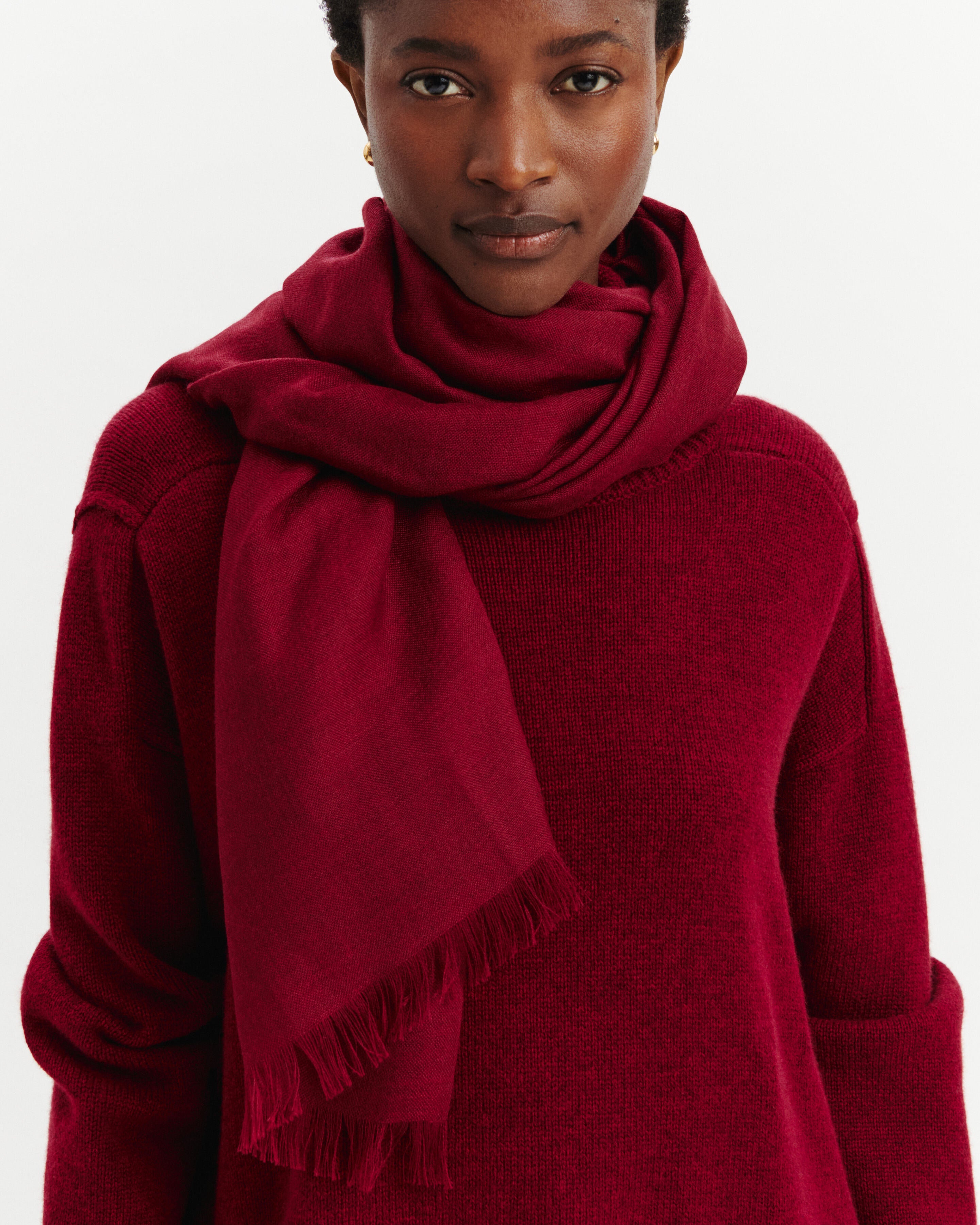 Etole en voile -ROUGE D'ORIENT-100% cachemire