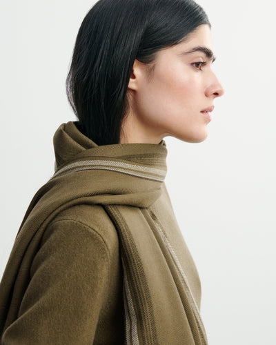 Etole maxi tartan-BRONZE-100% cachemire