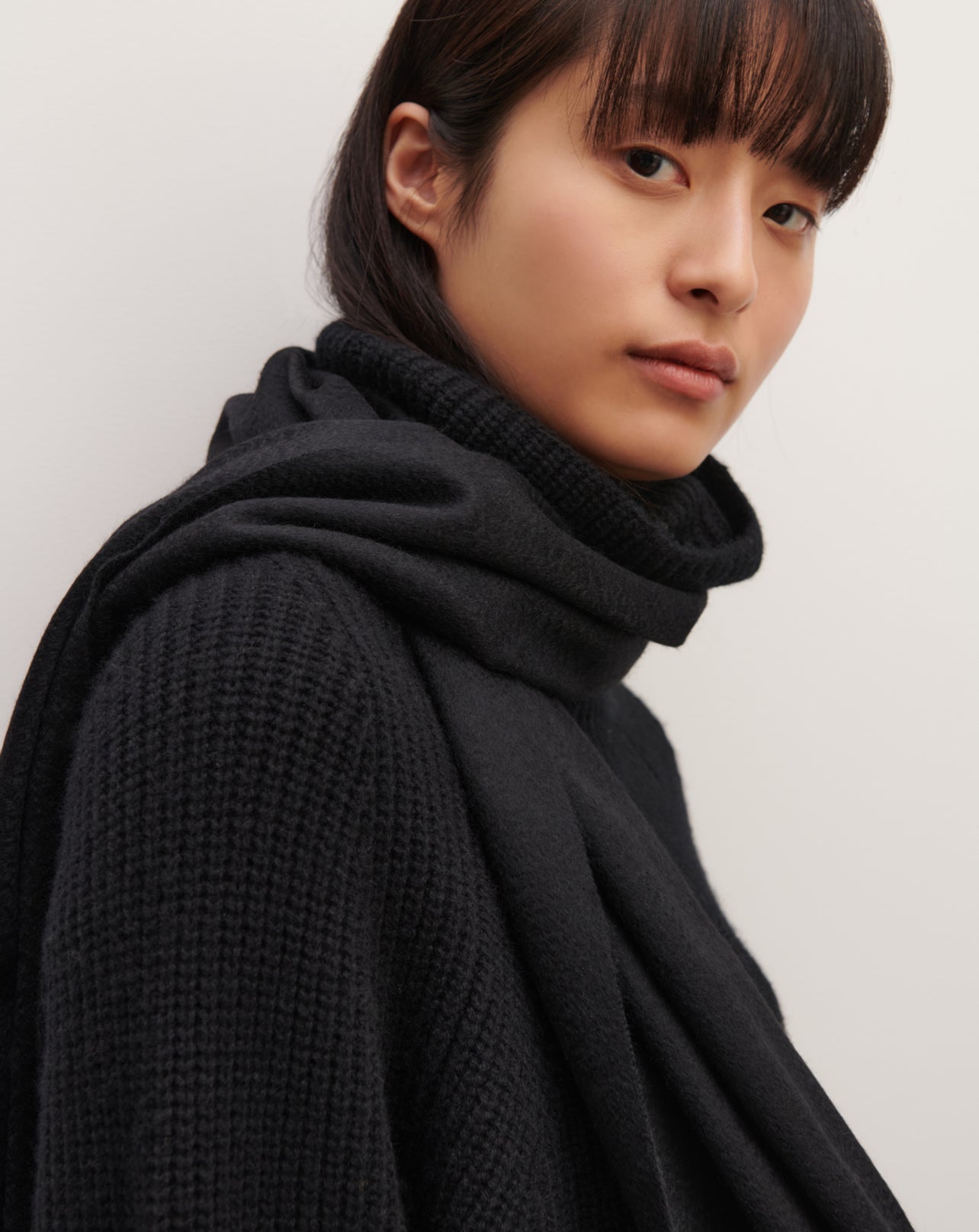 Echarpe classique EB en Cachemire Femme noir Eric Bompard