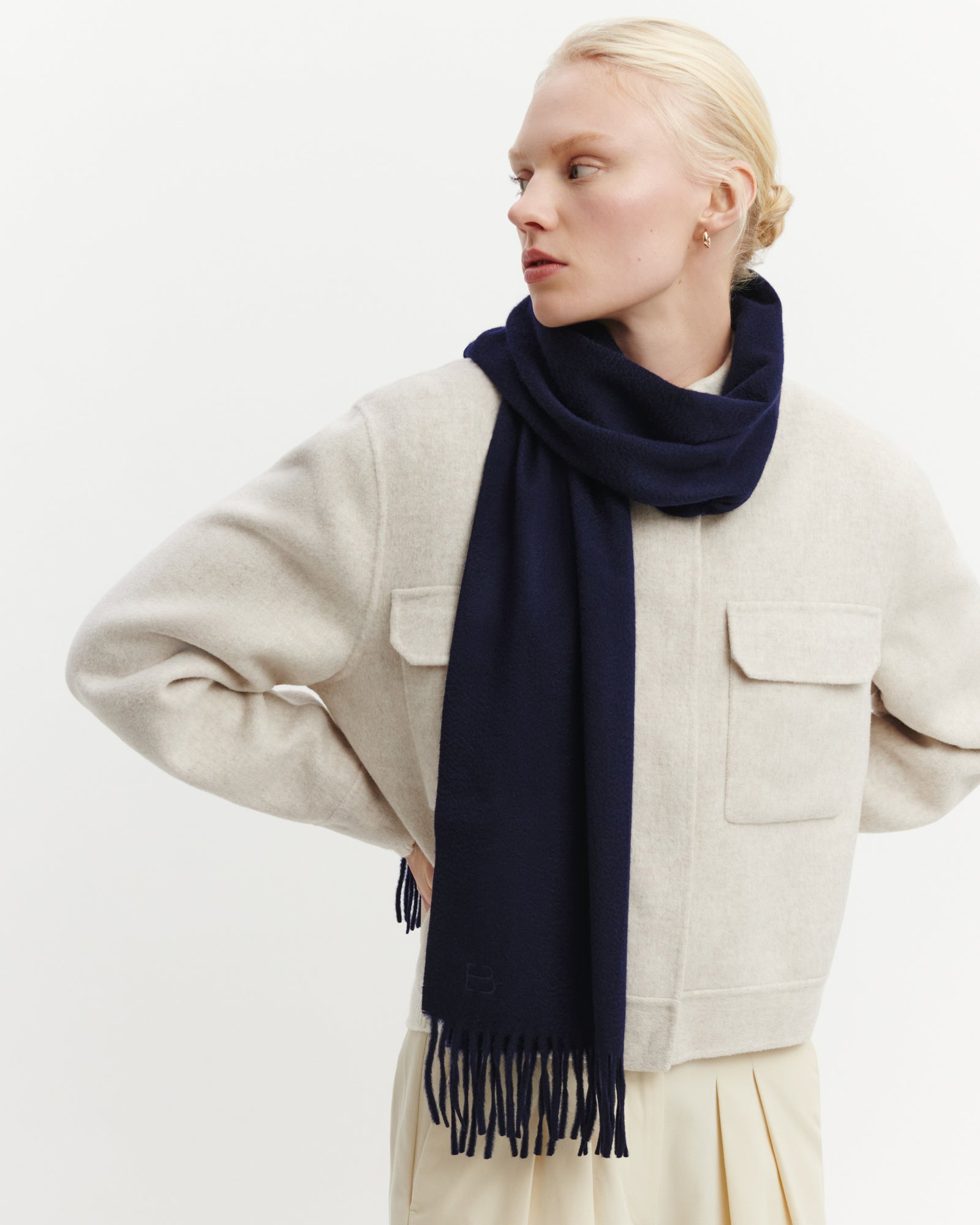Echarpe classique EB-MARINE-100% cachemire
