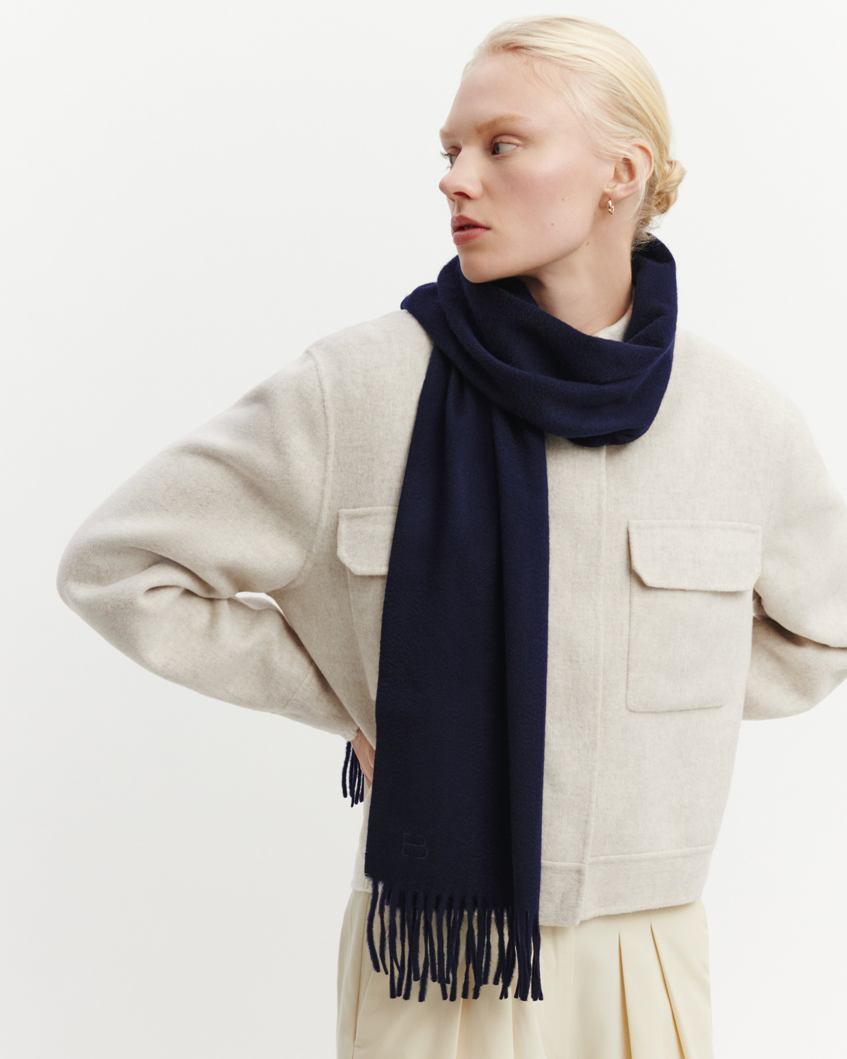 Echarpe classique EB-MARINE-100% cachemire