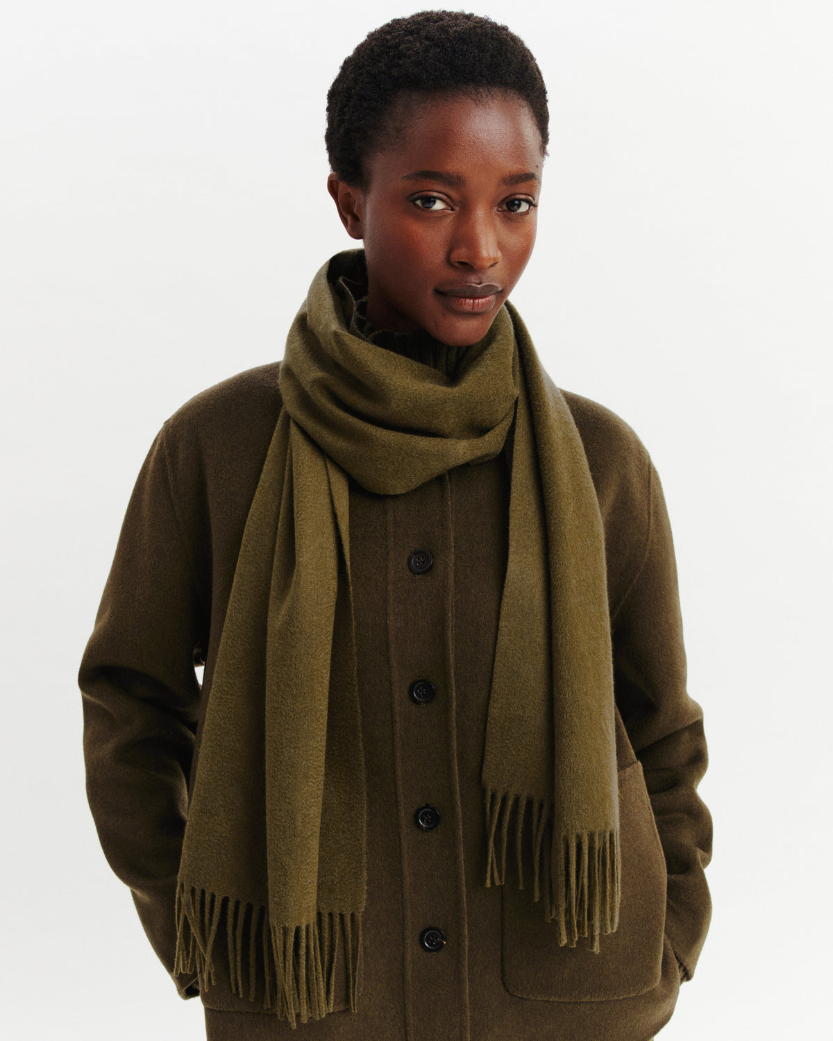 Écharpe Origines-OLIVE-100% cachemire