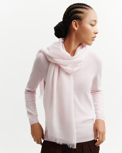 Petite étole en voile-CERISIER-100% cachemire