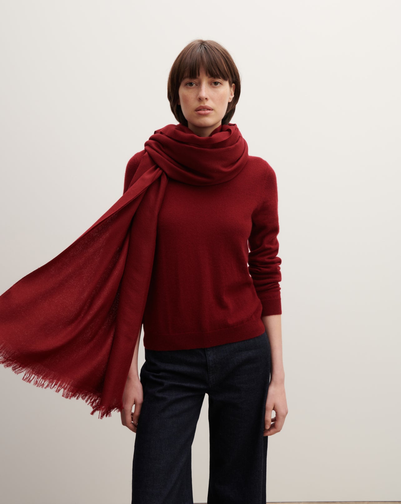 Maxi étole en voile-CARMEN-100% cachemire