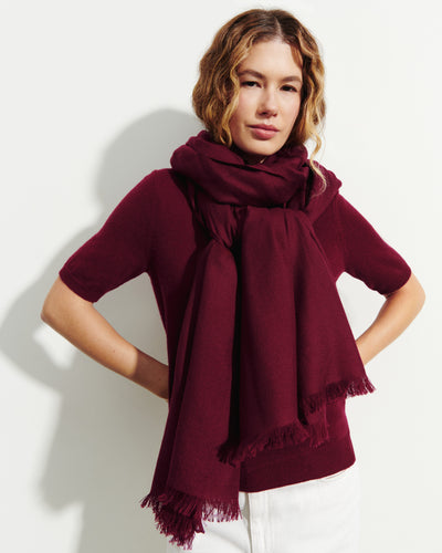 Maxi étole en voile-OXALIS-100% cachemire