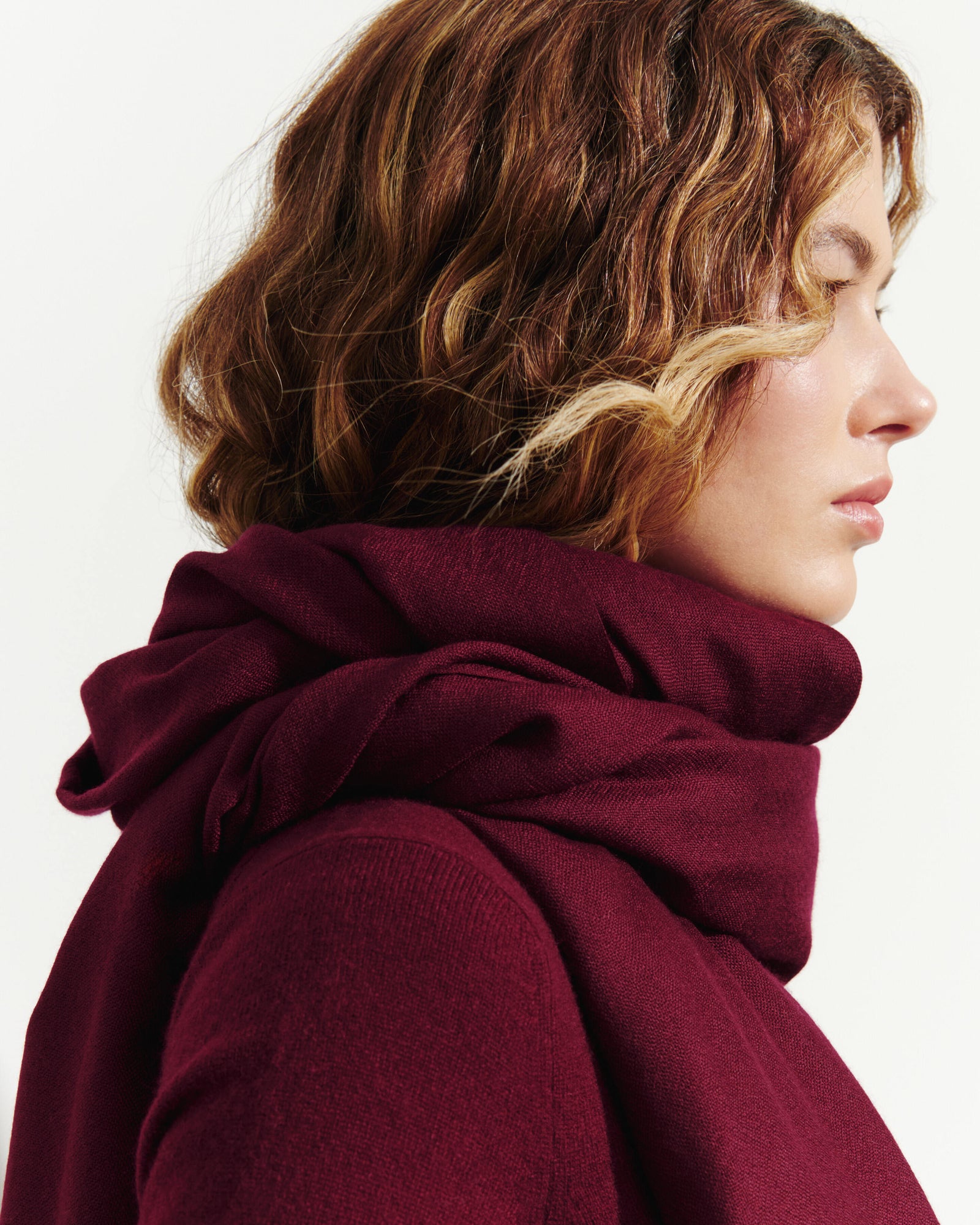 Maxi étole en voile-OXALIS-100% cachemire