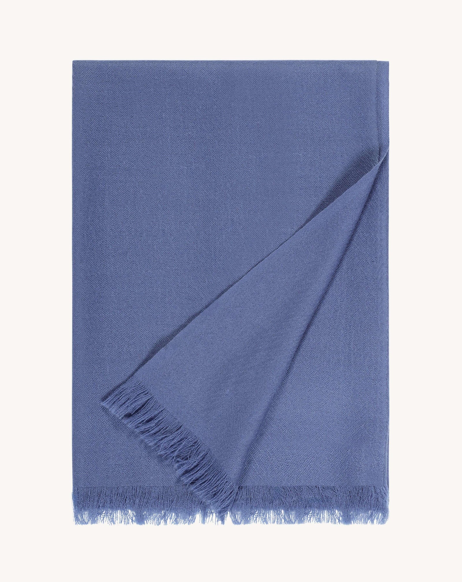 Maxi étole en voile-BLEU ATLAS-100% cachemire