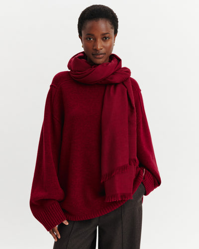 Maxi étole Origines-ROUGE D'ORIENT-100% cachemire