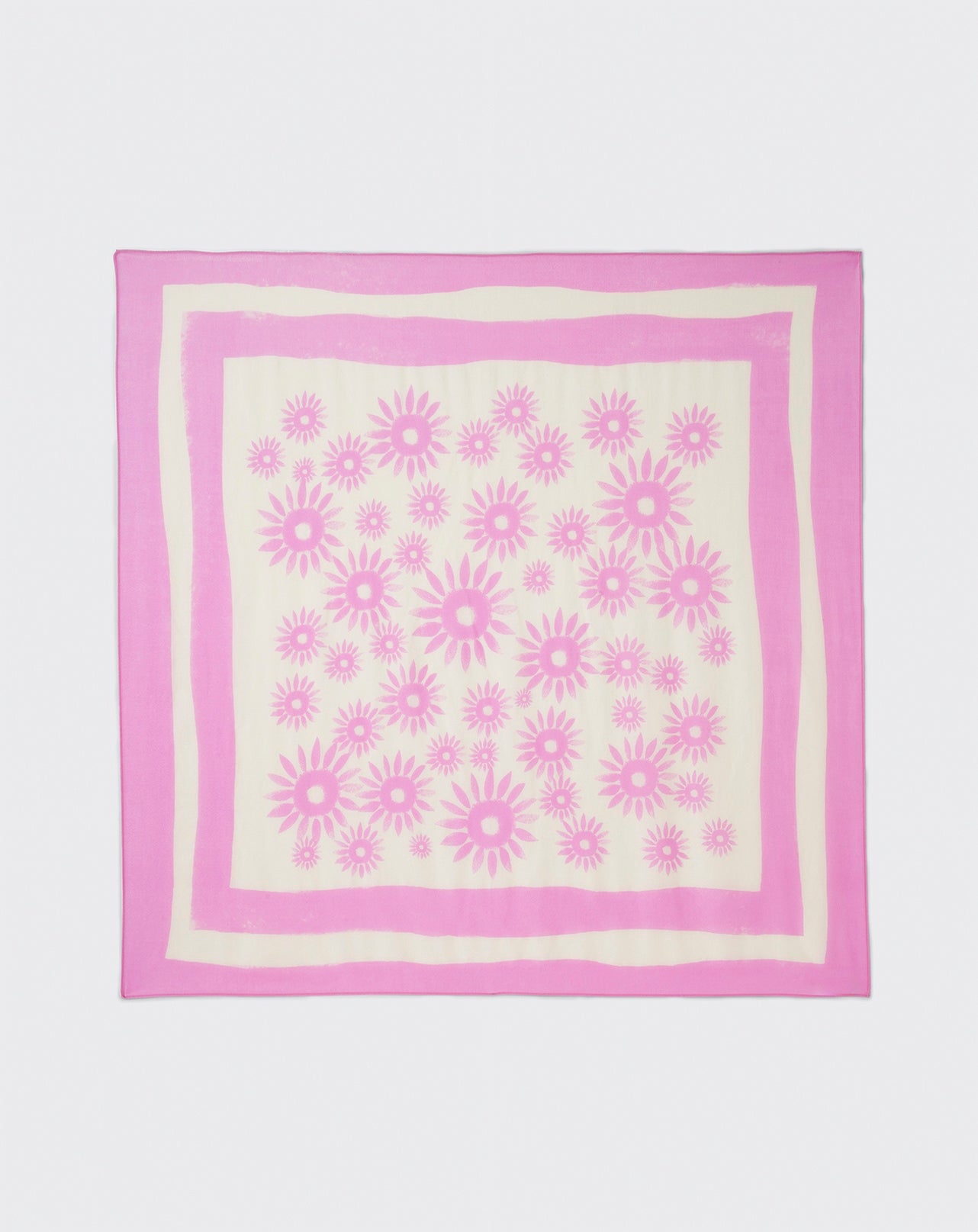 Carré imprimé fleurs soleil-SMOOTHIE-100% CACHEMIRE