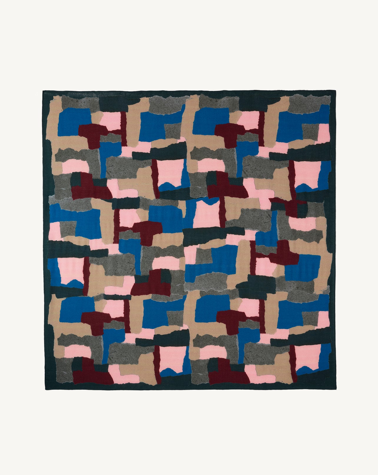 Carré imprimé-ROSE RETRO-100% cachemire