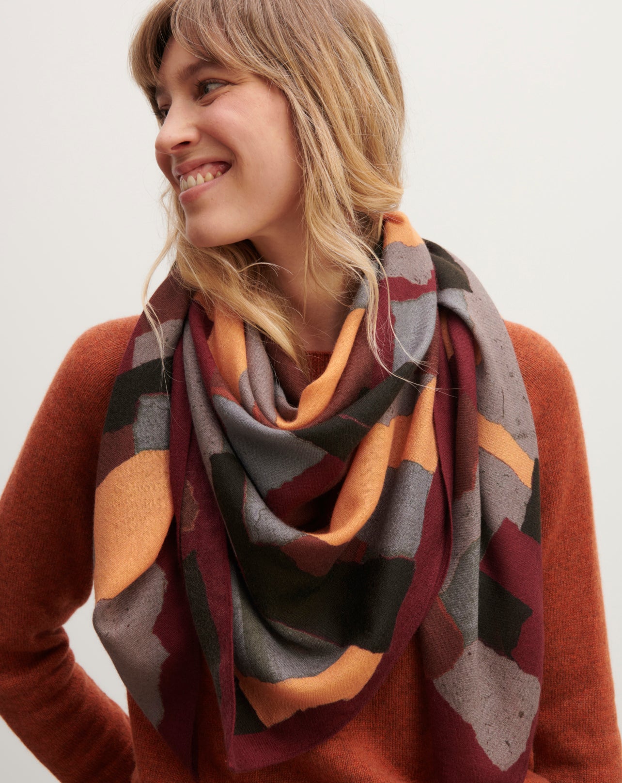 Carré imprimé-CARMEN-100% cachemire