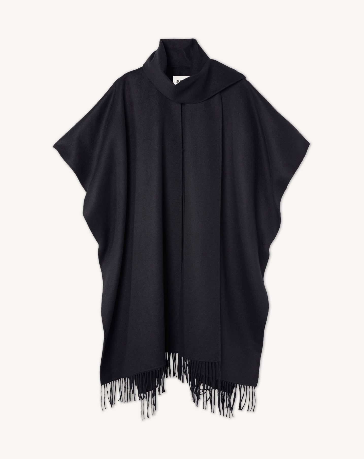 Cape double face-NOIR-90% laine 10% cachemire