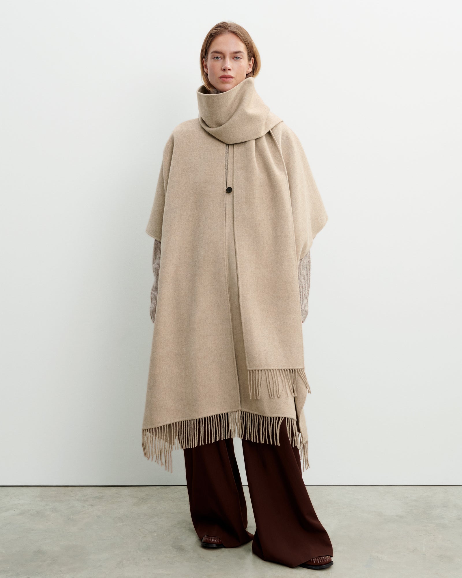 Cape double face-CORDE-90% laine 10% cachemire