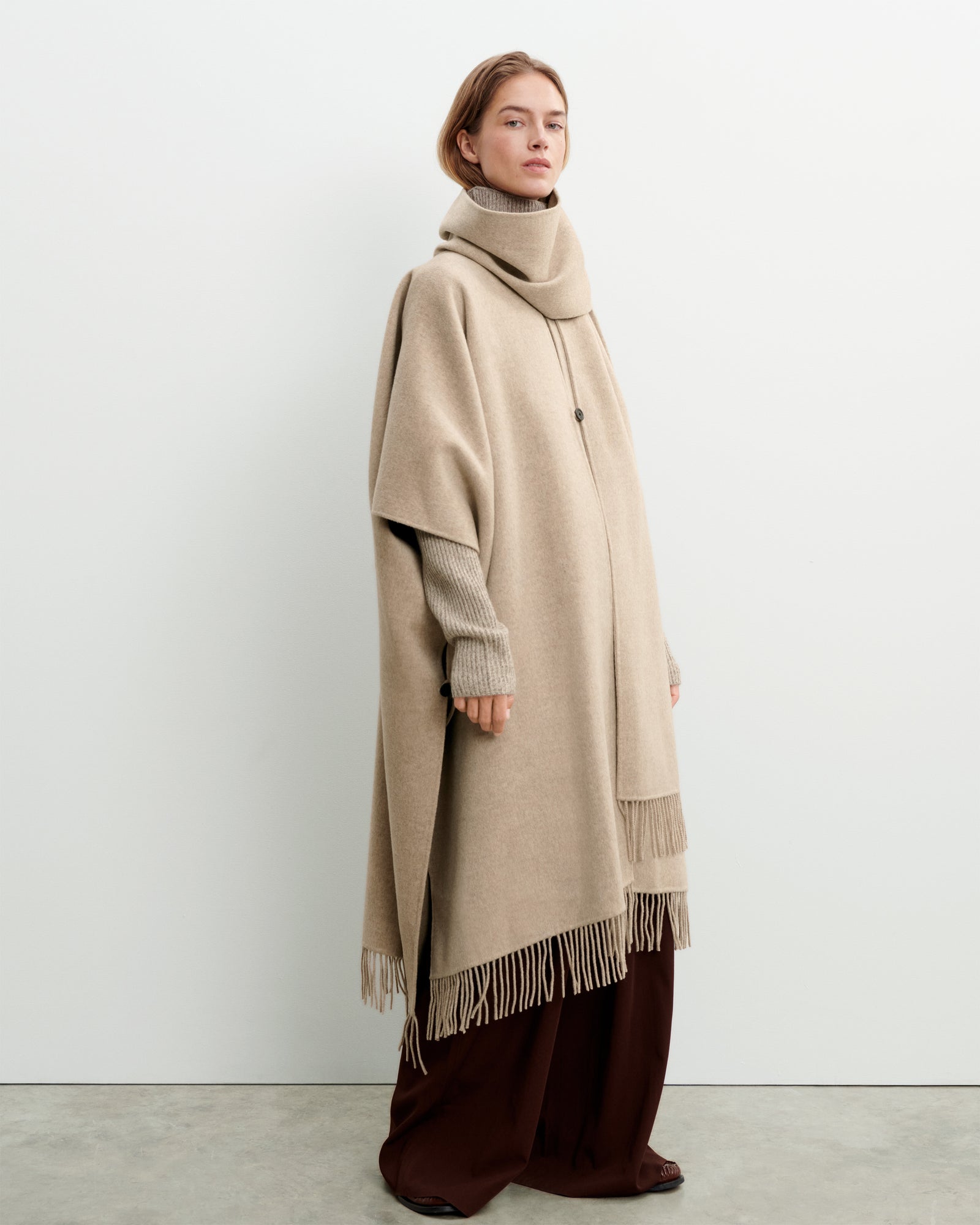 Cape double face-CORDE-90% laine 10% cachemire