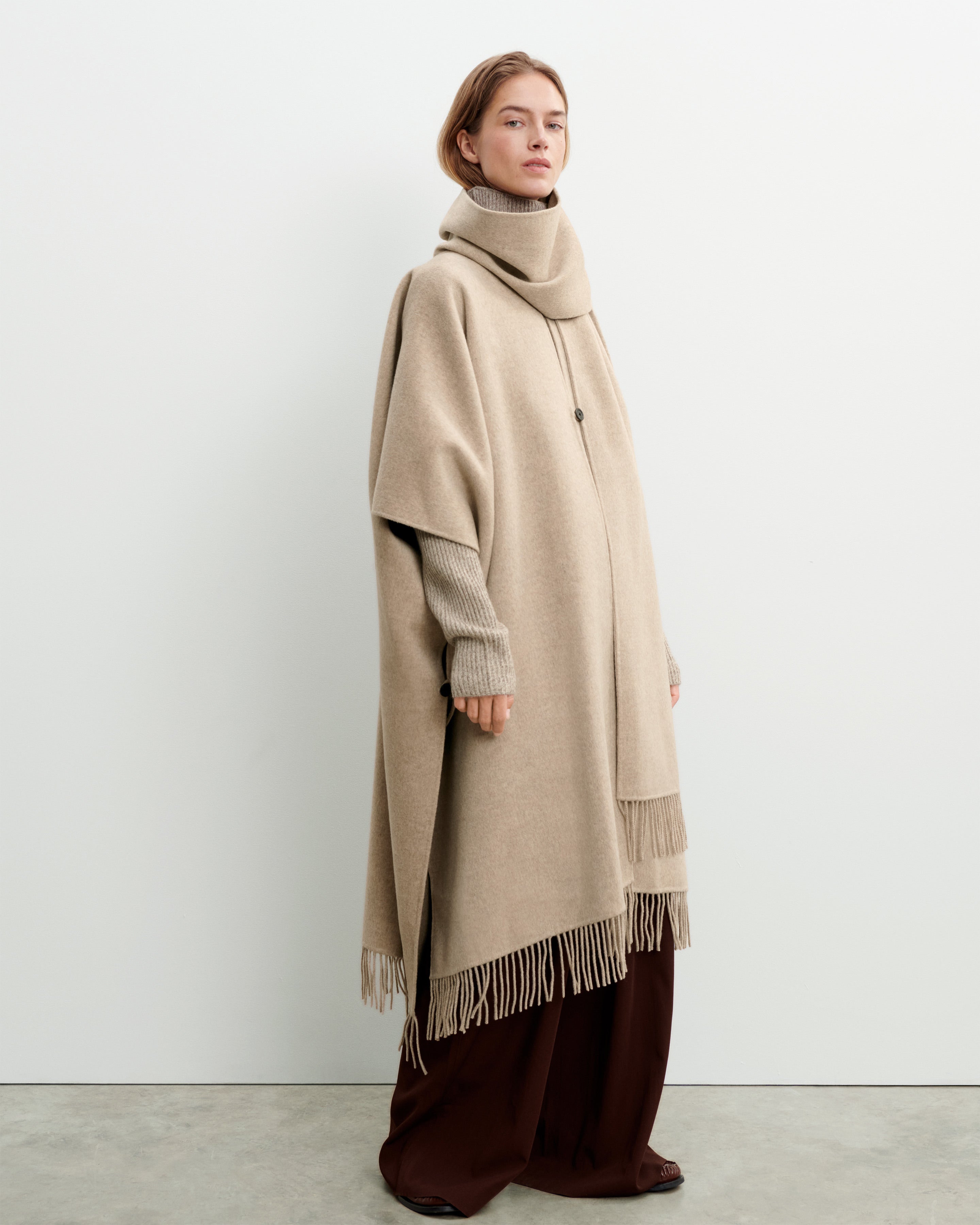 Cape double face-CORDE-90% laine 10% cachemire