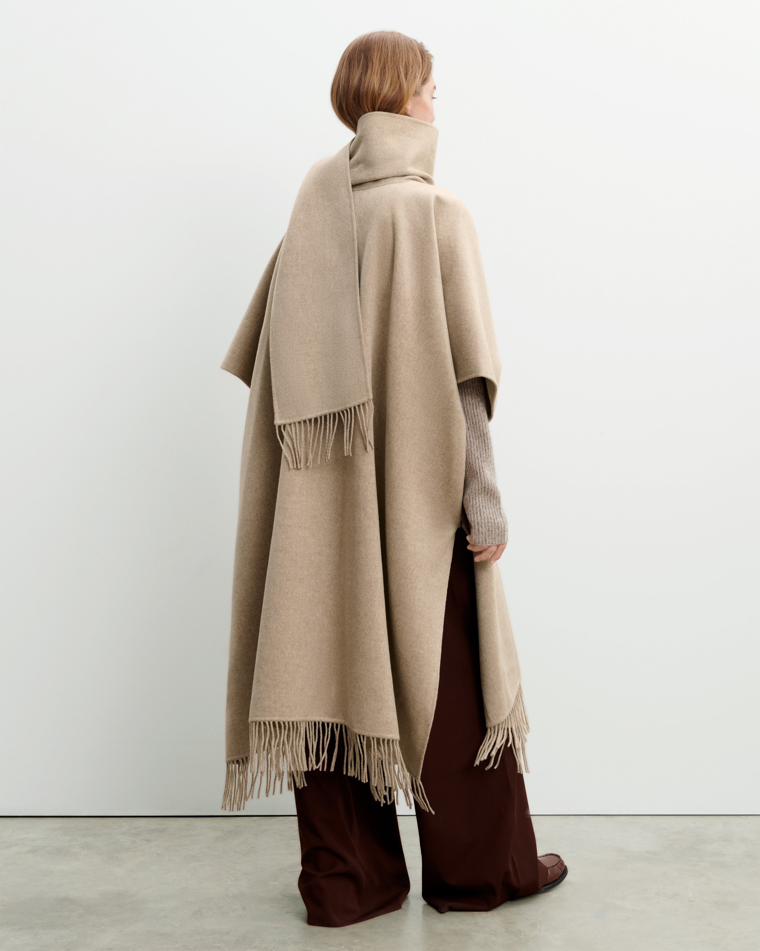 Cape double face-CORDE-90% laine 10% cachemire