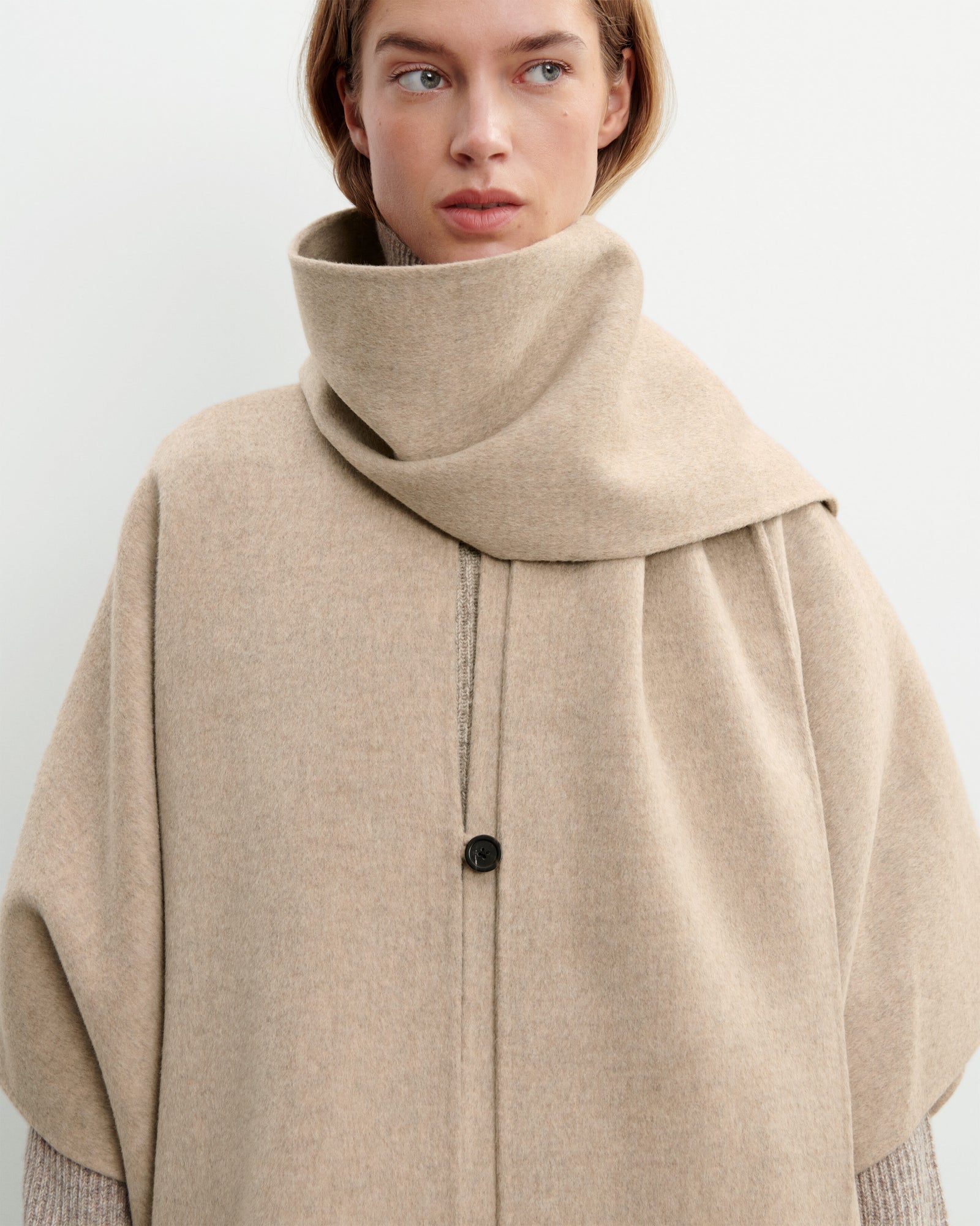 Cape double face-CORDE-90% laine 10% cachemire