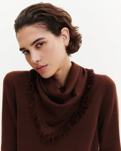 Mini carré à franges-CAFE-100% cachemire