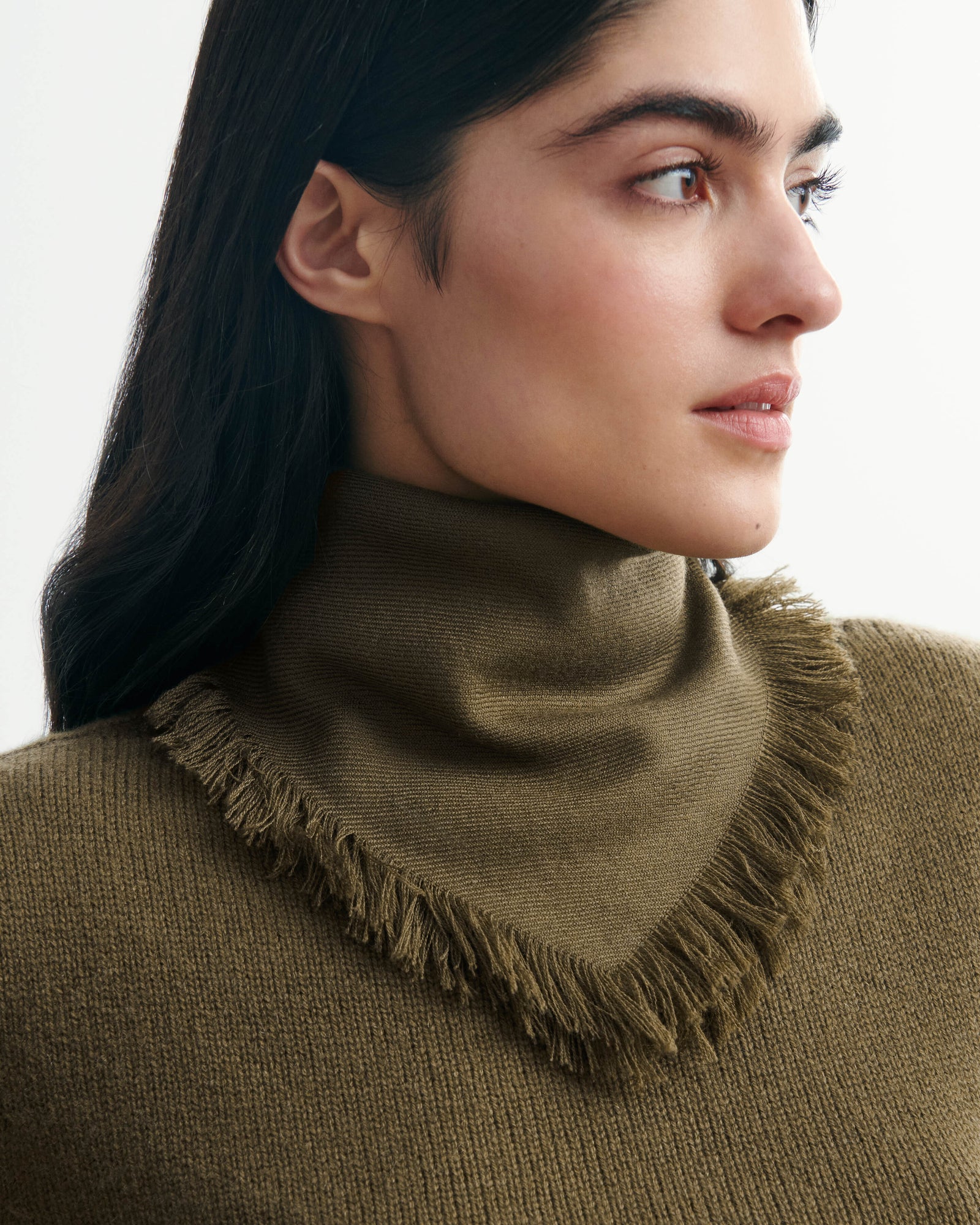 Mini carré en twill-BRONZE-100% cachemire