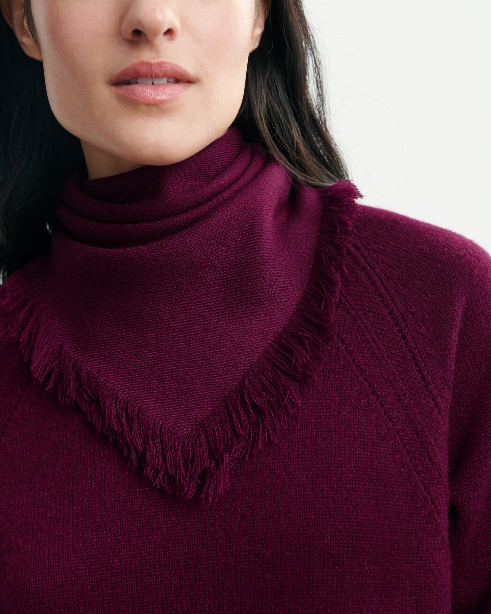 Mini carré en twill-PRUNE DAMAS-100% cachemire