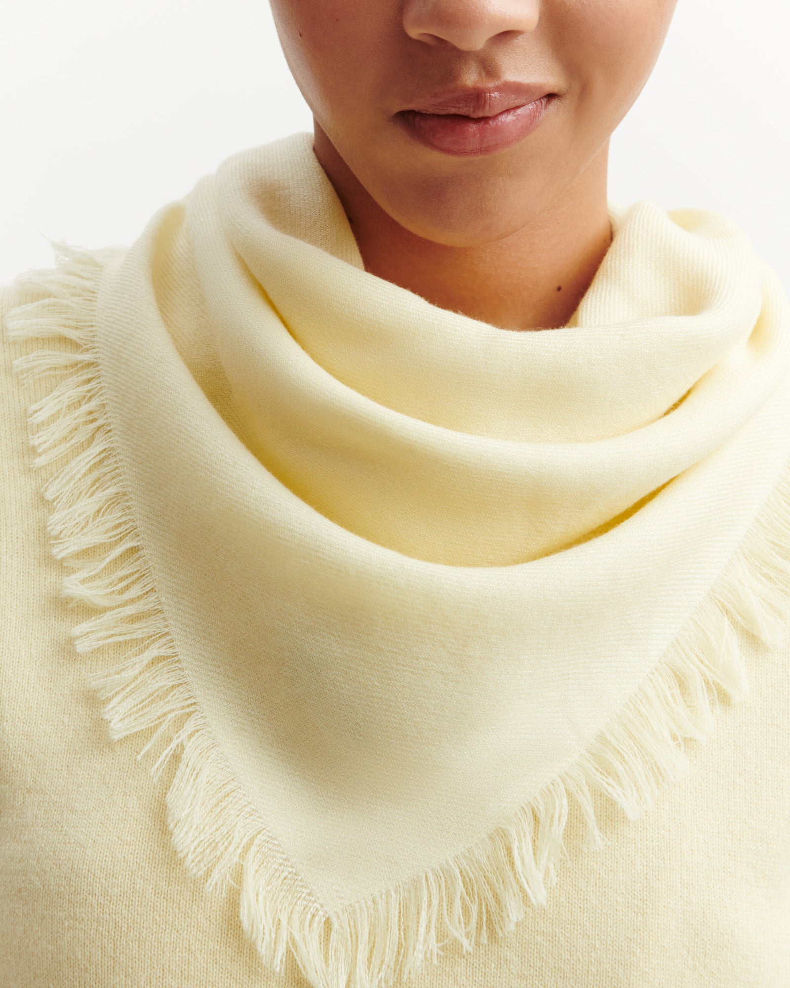 Mini carré à franges-ZESTE-100% cachemire