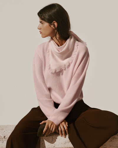 Mini carré à franges-SAKURA-100% cachemire