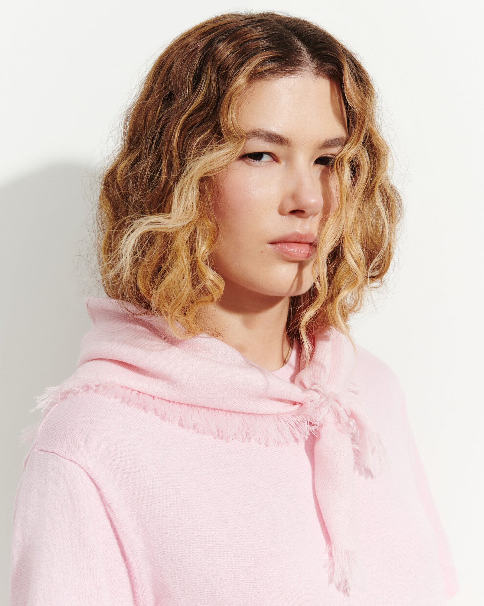 Mini carré à franges-SAKURA-100% cachemire