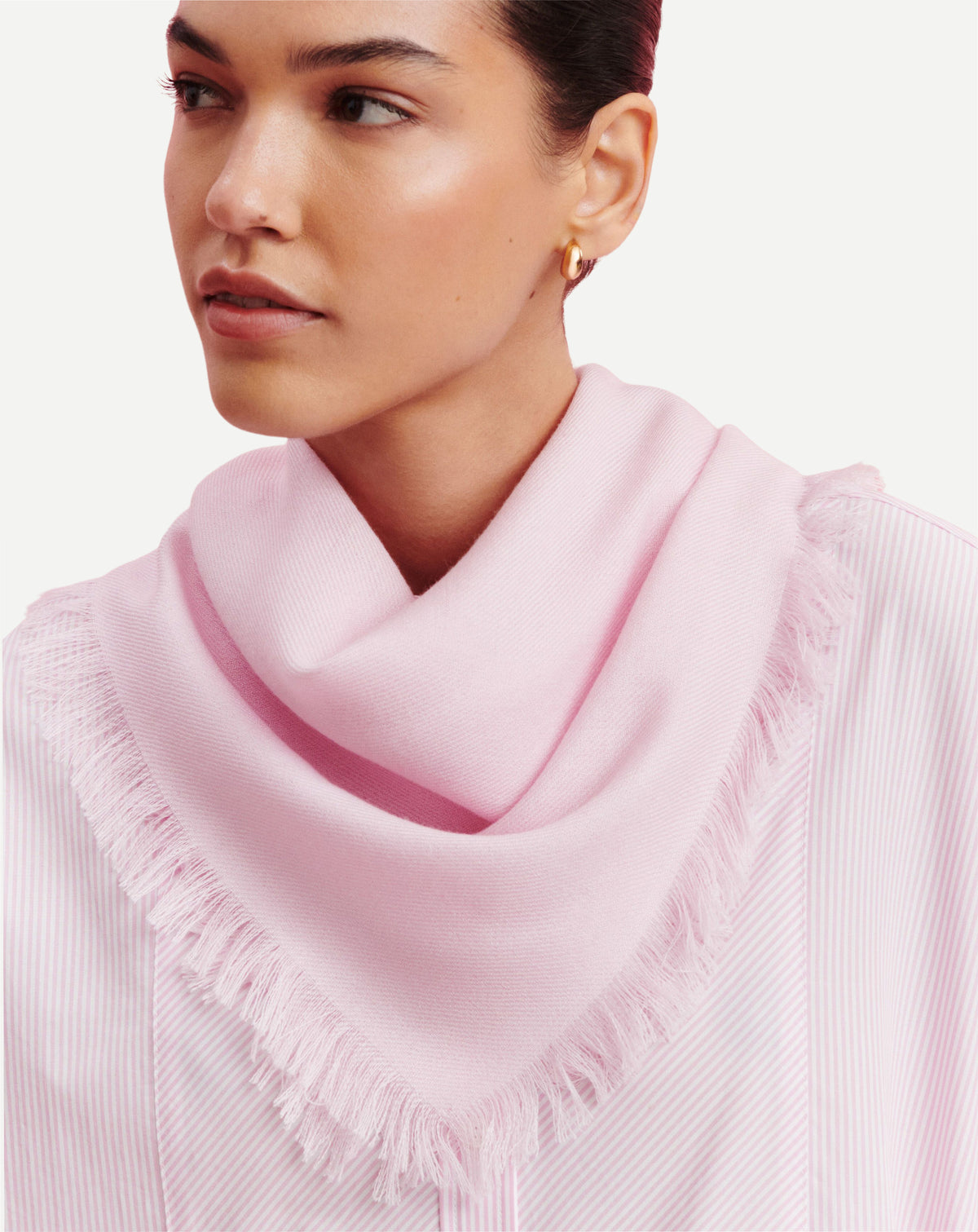 Mini carré Swann-ROSE QUARTZ-100% cachemire