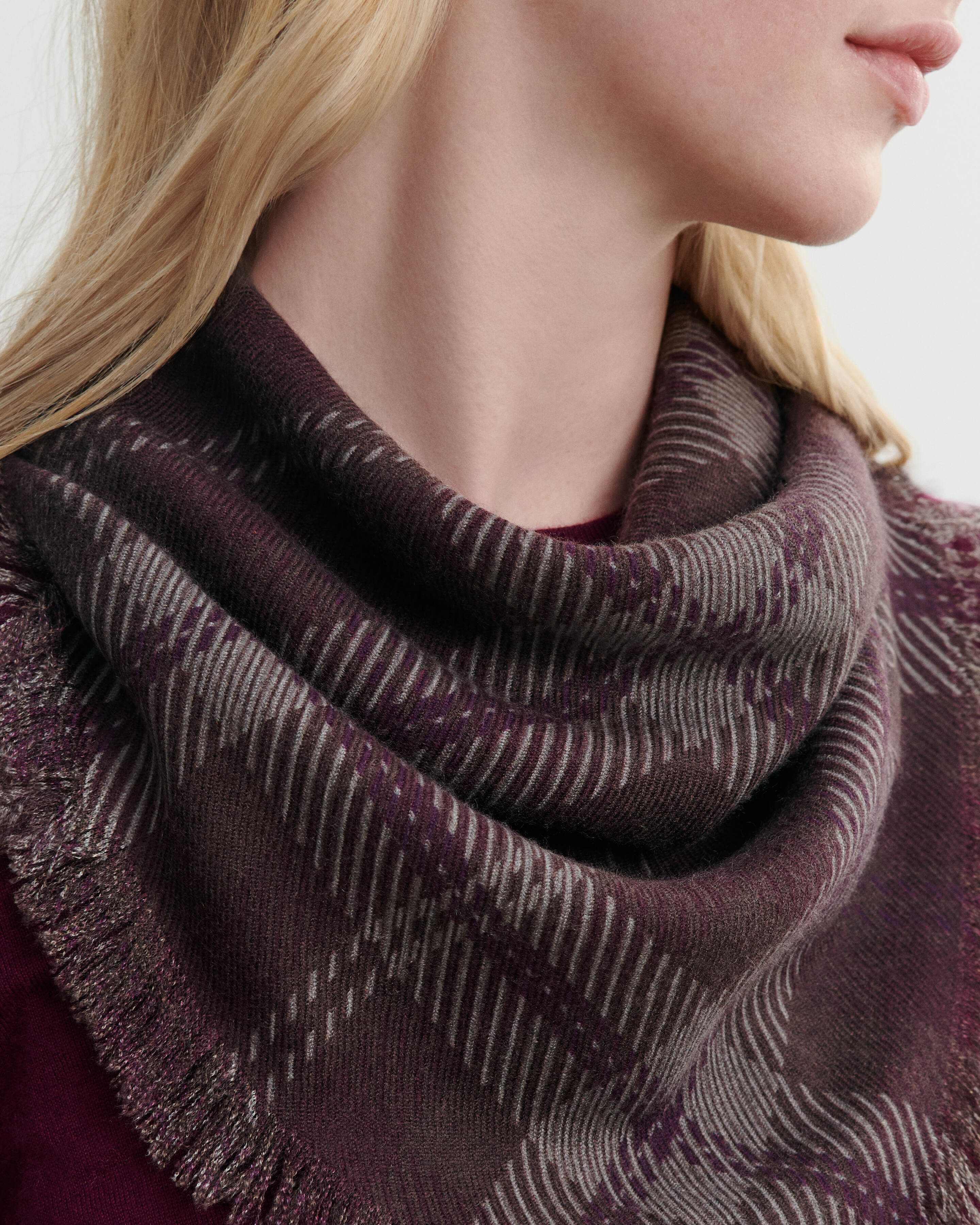 Mini carré twill imprimé-MURE-100% cachemire