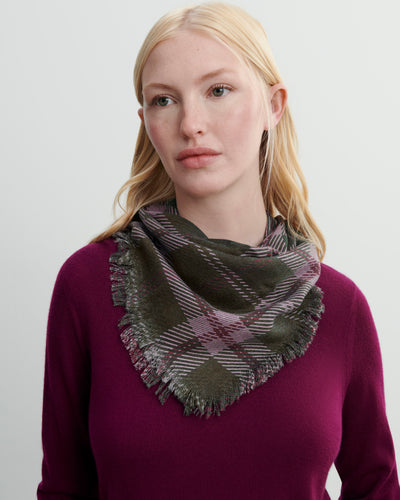 Mini carré twill imprimé-BRONZE-100% cachemire