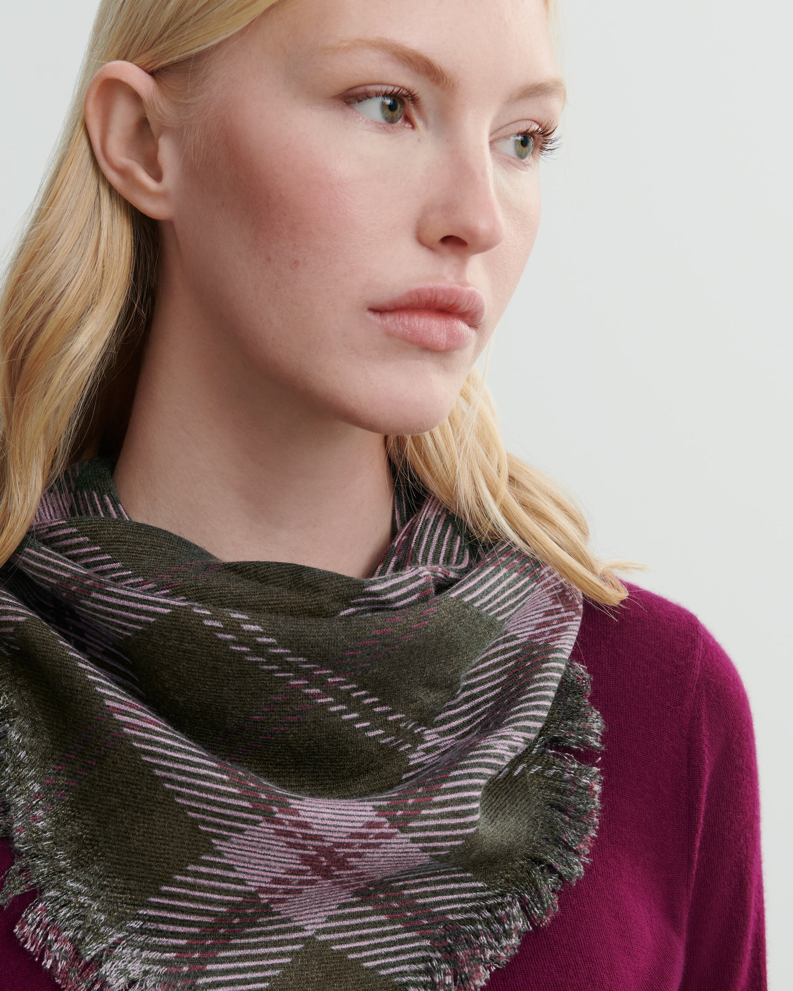 Mini carré twill imprimé-BRONZE-100% cachemire