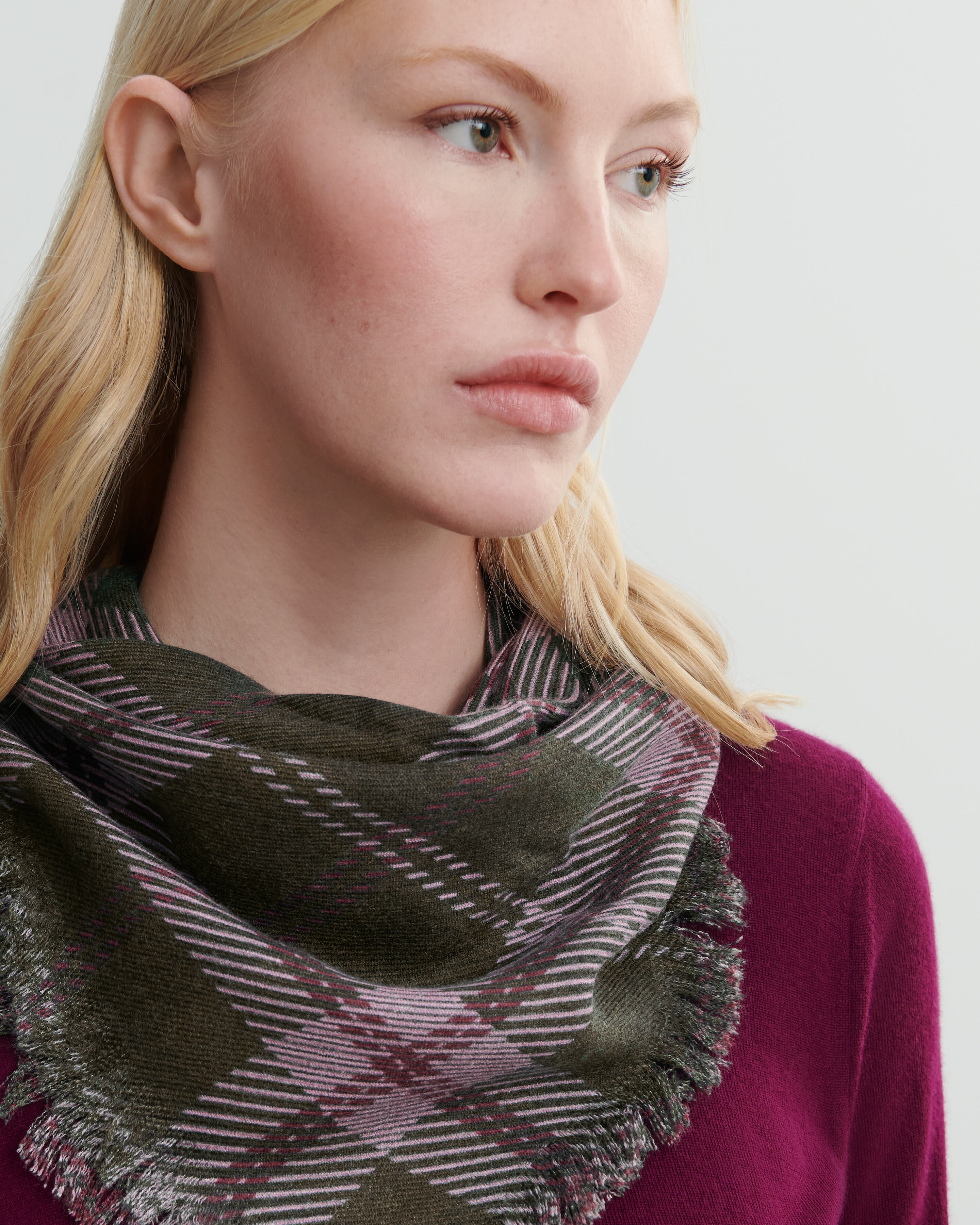 Mini carré twill imprimé-BRONZE-100% cachemire